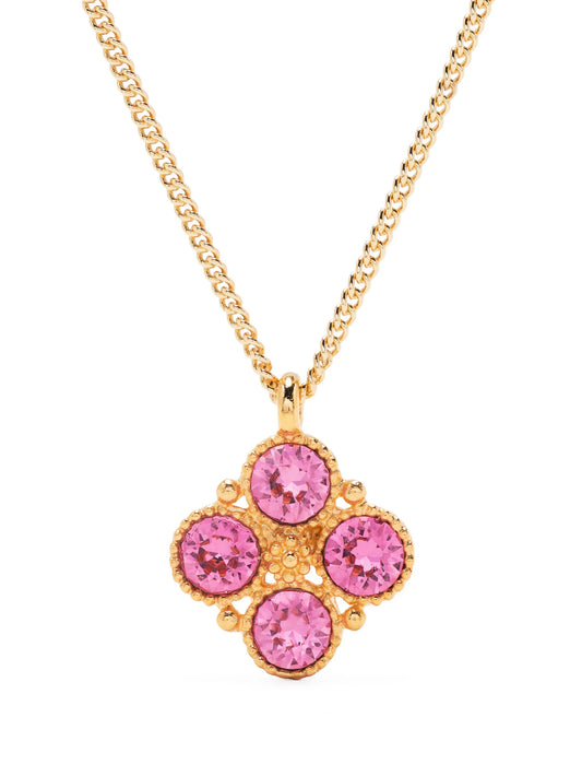 crystal-pendant cable-link necklace