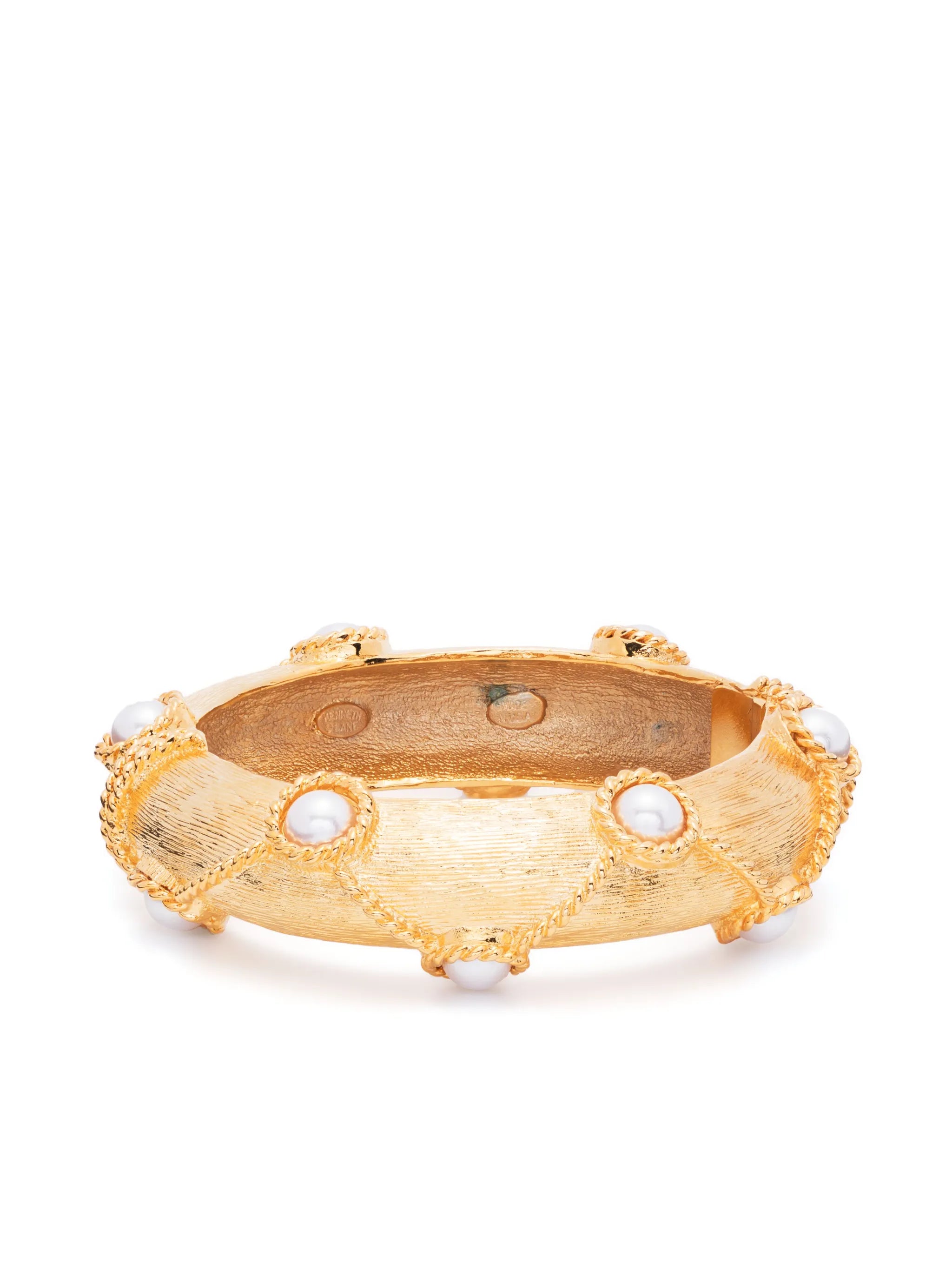 pearl-detailing cuff bracelet