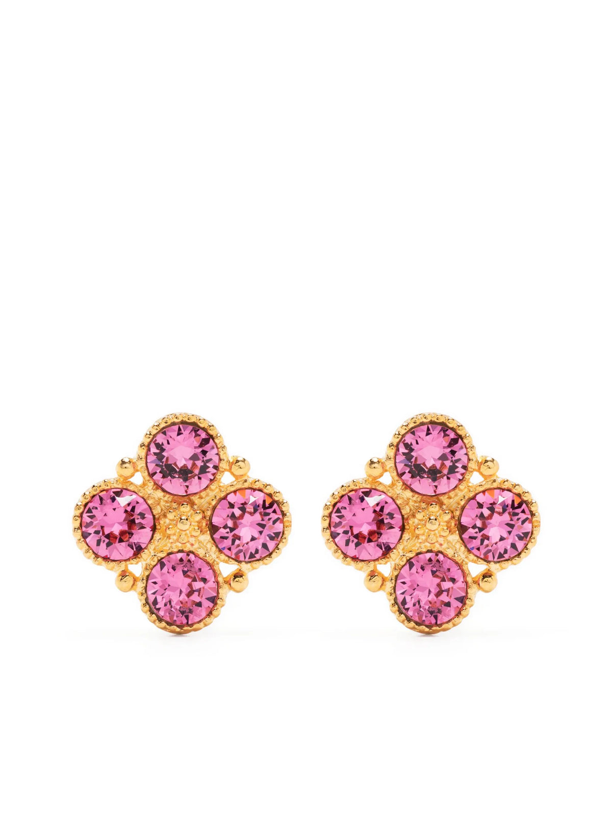 crystal-embellished faceted-finish earrings