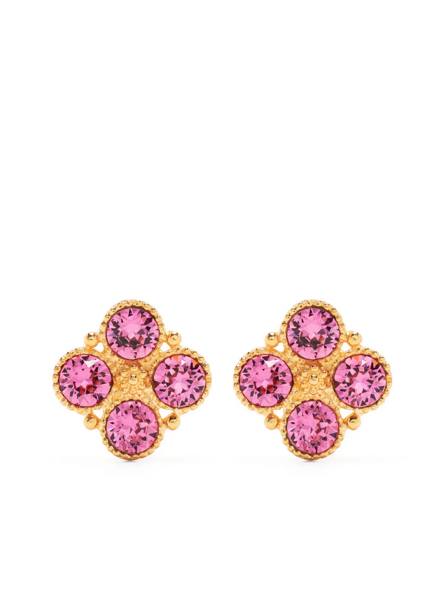 crystal-embellished faceted-finish earrings