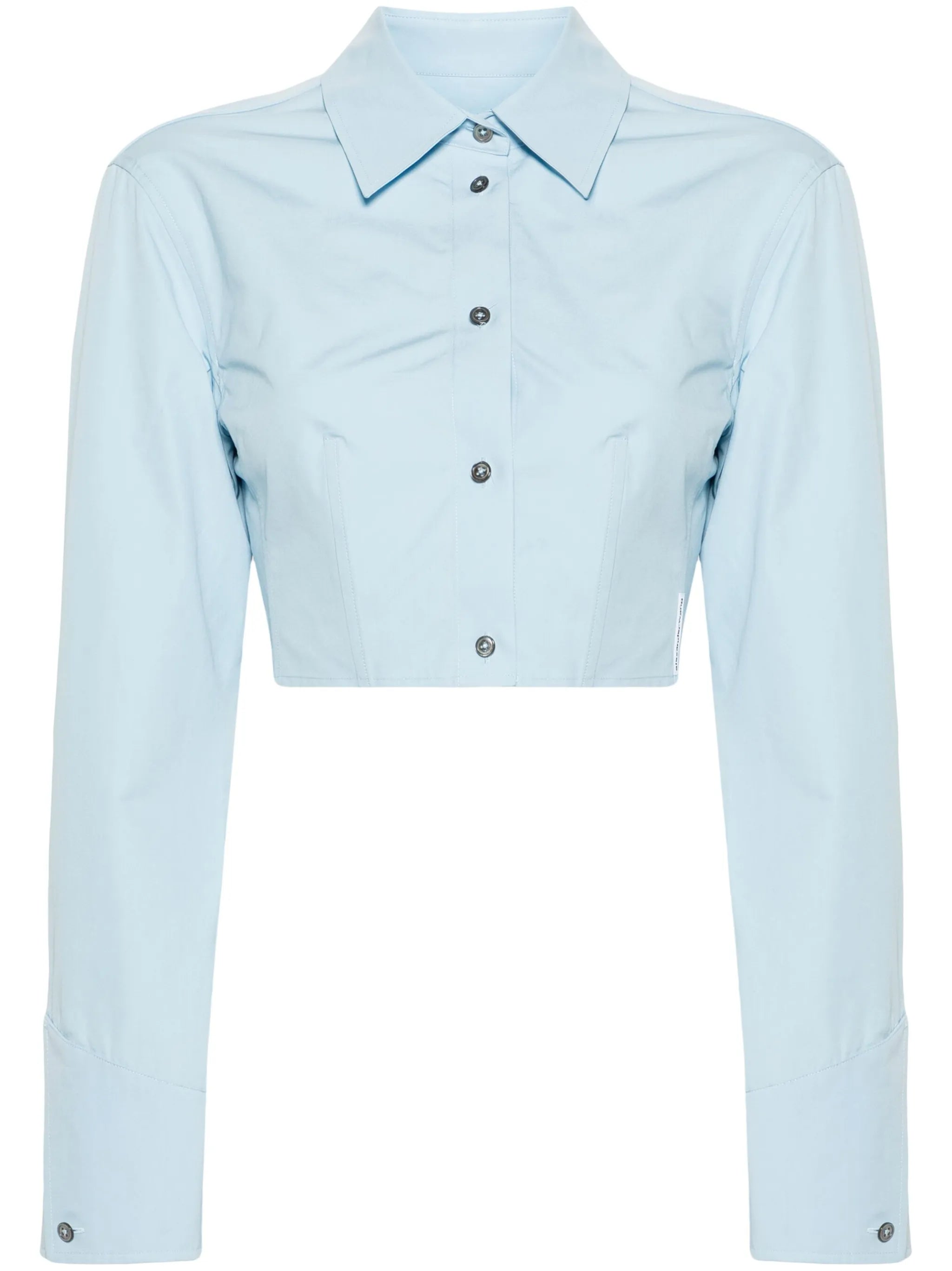 boned-waist cotton shirt