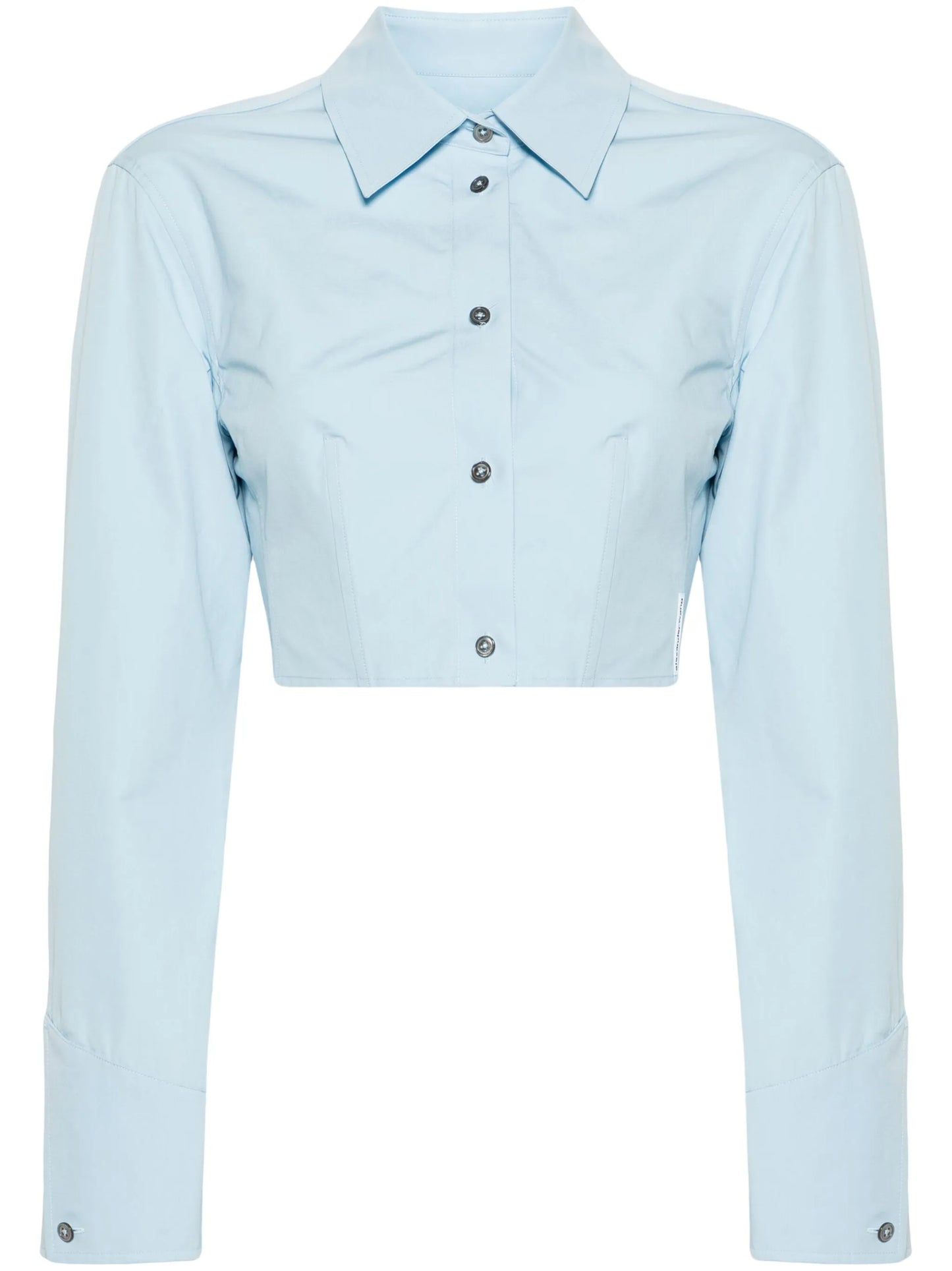 boned-waist cotton shirt