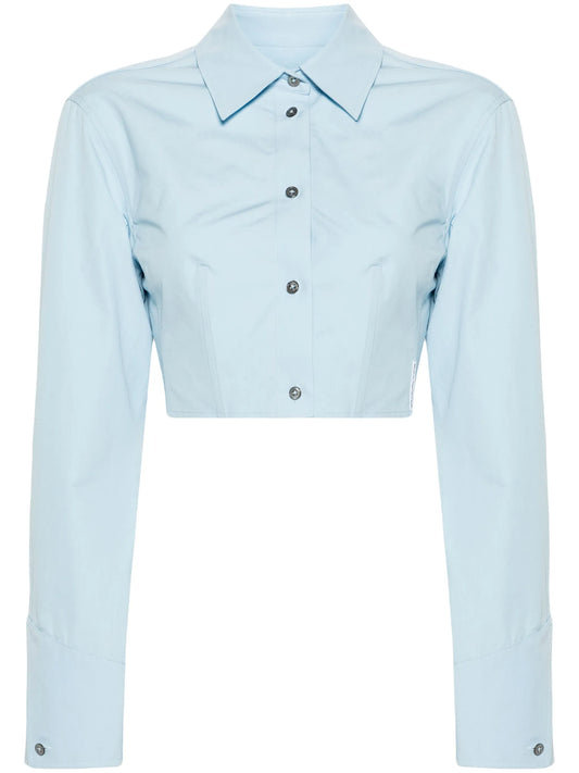 boned-waist cotton shirt