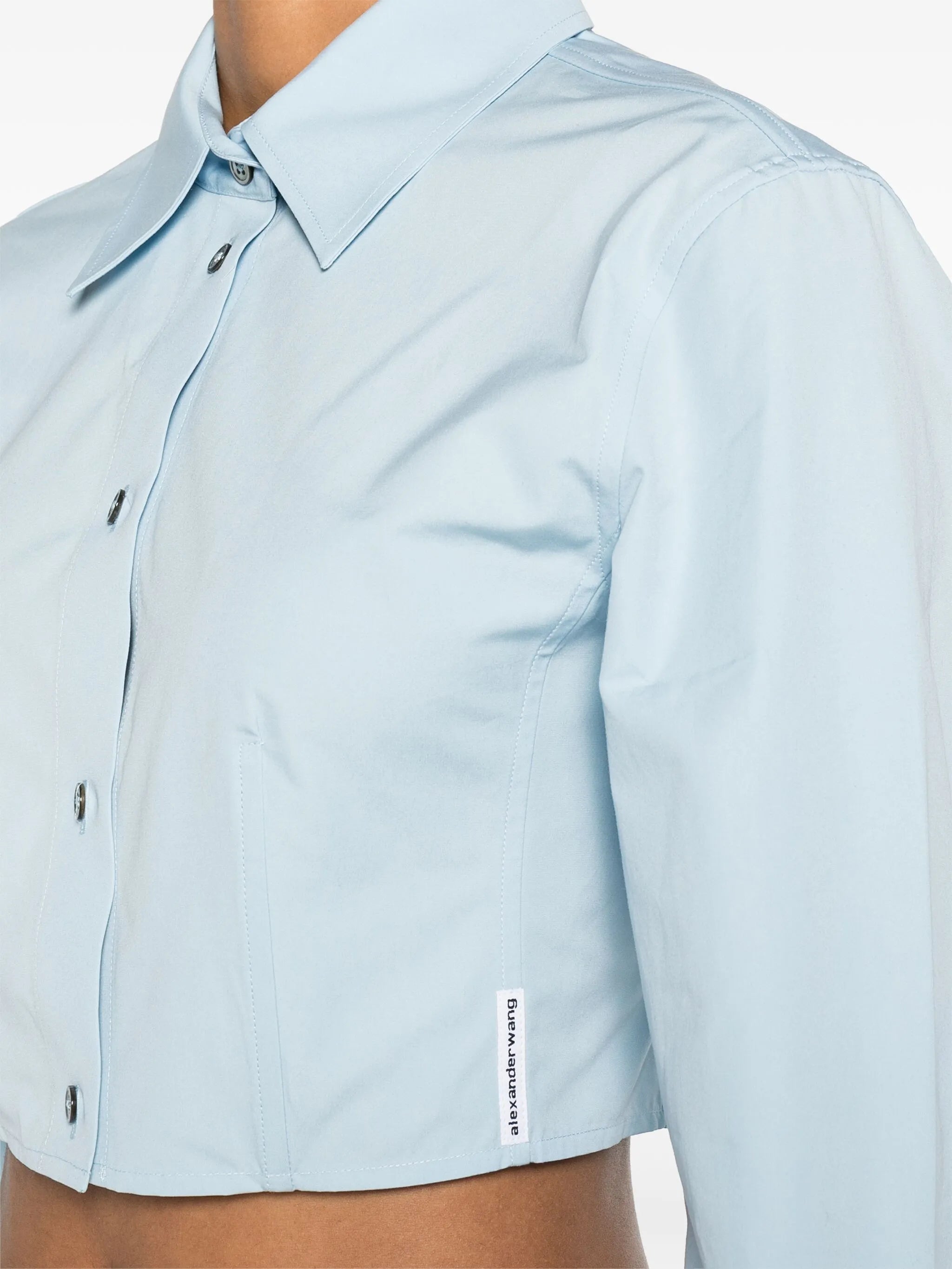 boned-waist cotton shirt