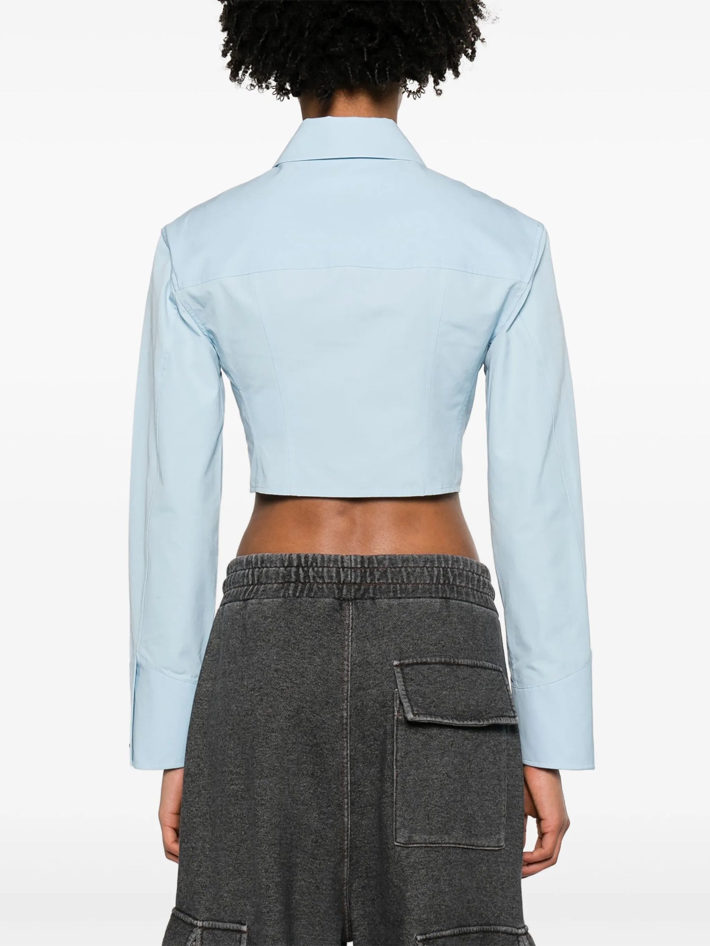 boned-waist cotton shirt