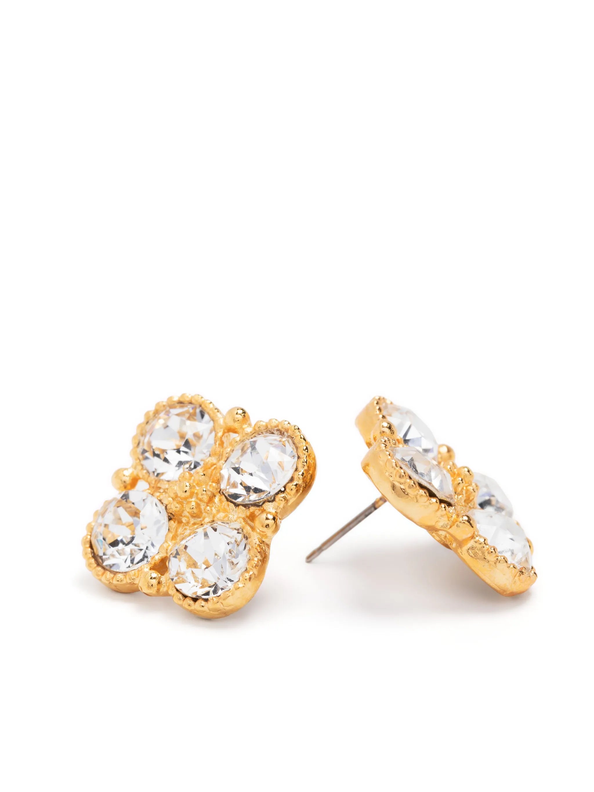 crystal-embellished faceted-finish earrings