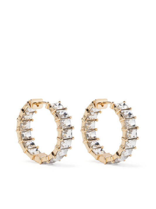 crystal-embellished hoop earrings