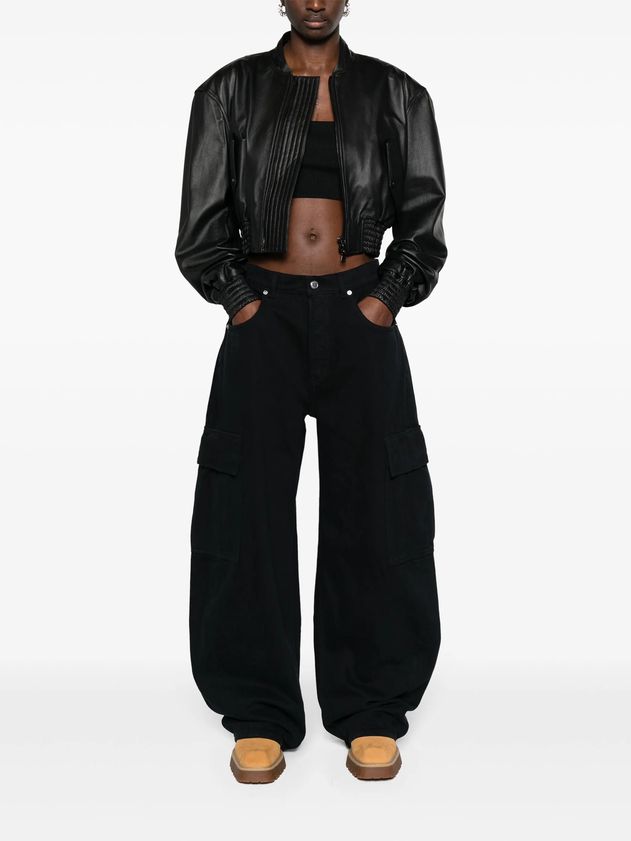 low-rise cargo jeans