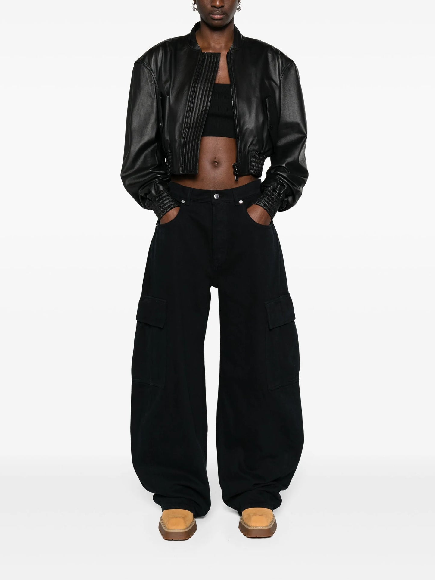 low-rise cargo jeans