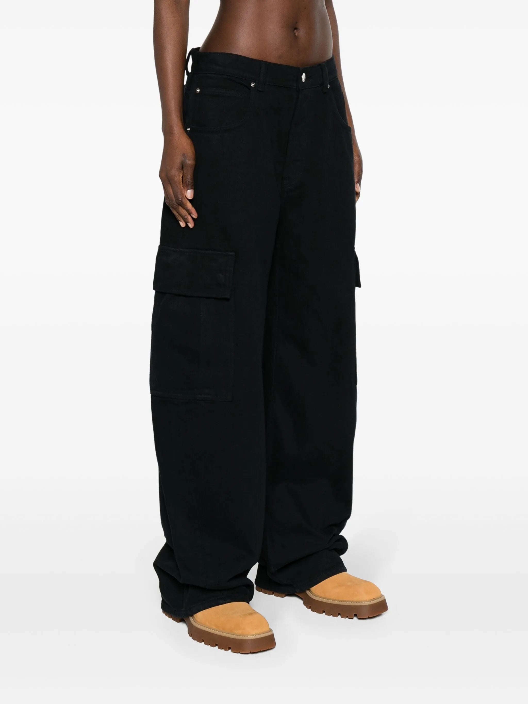 low-rise cargo jeans