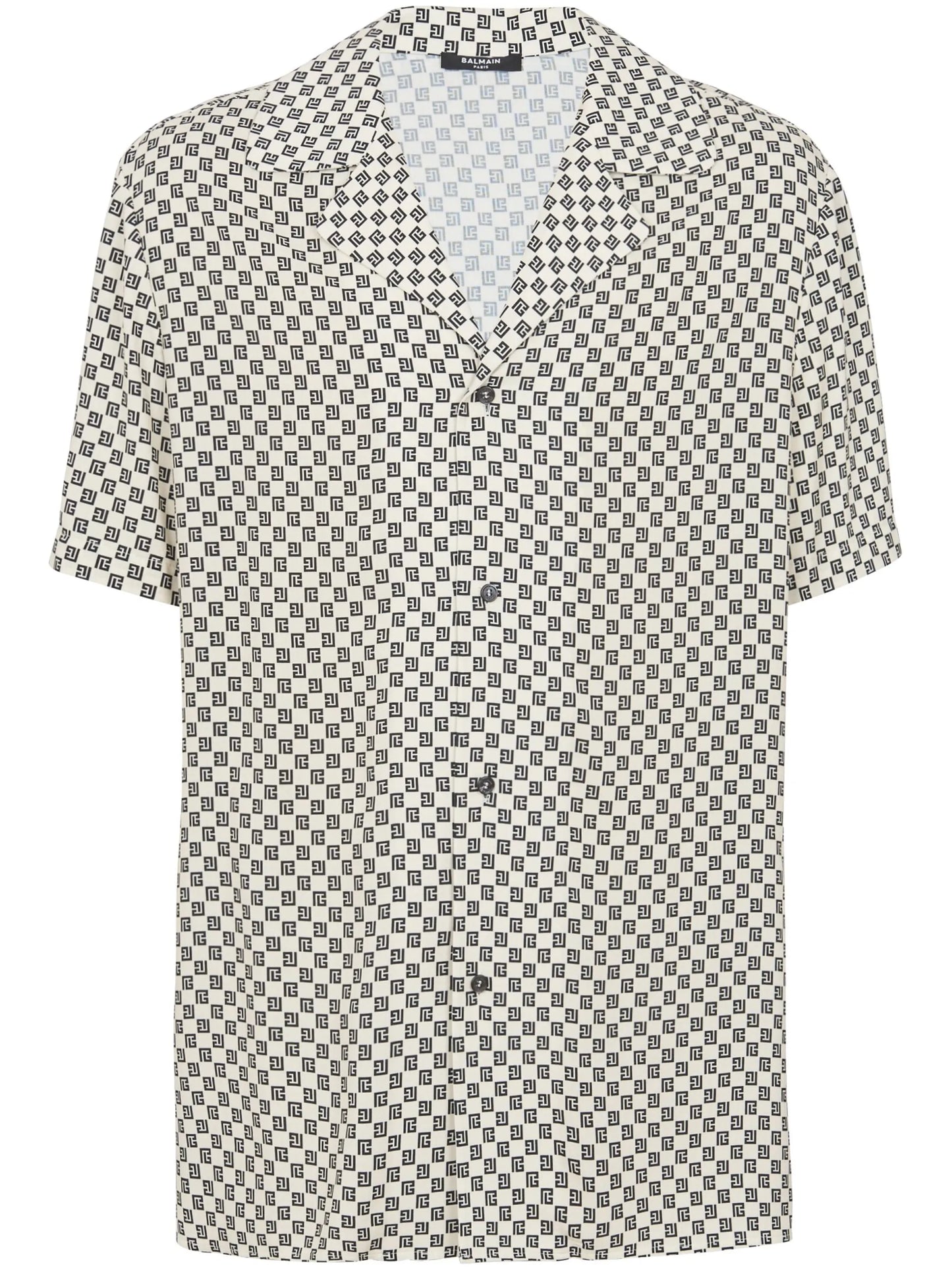 monogram-pattern satin shirt