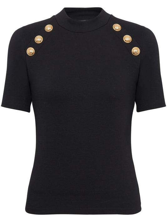 6-Button raglan-sleeve T-shirt