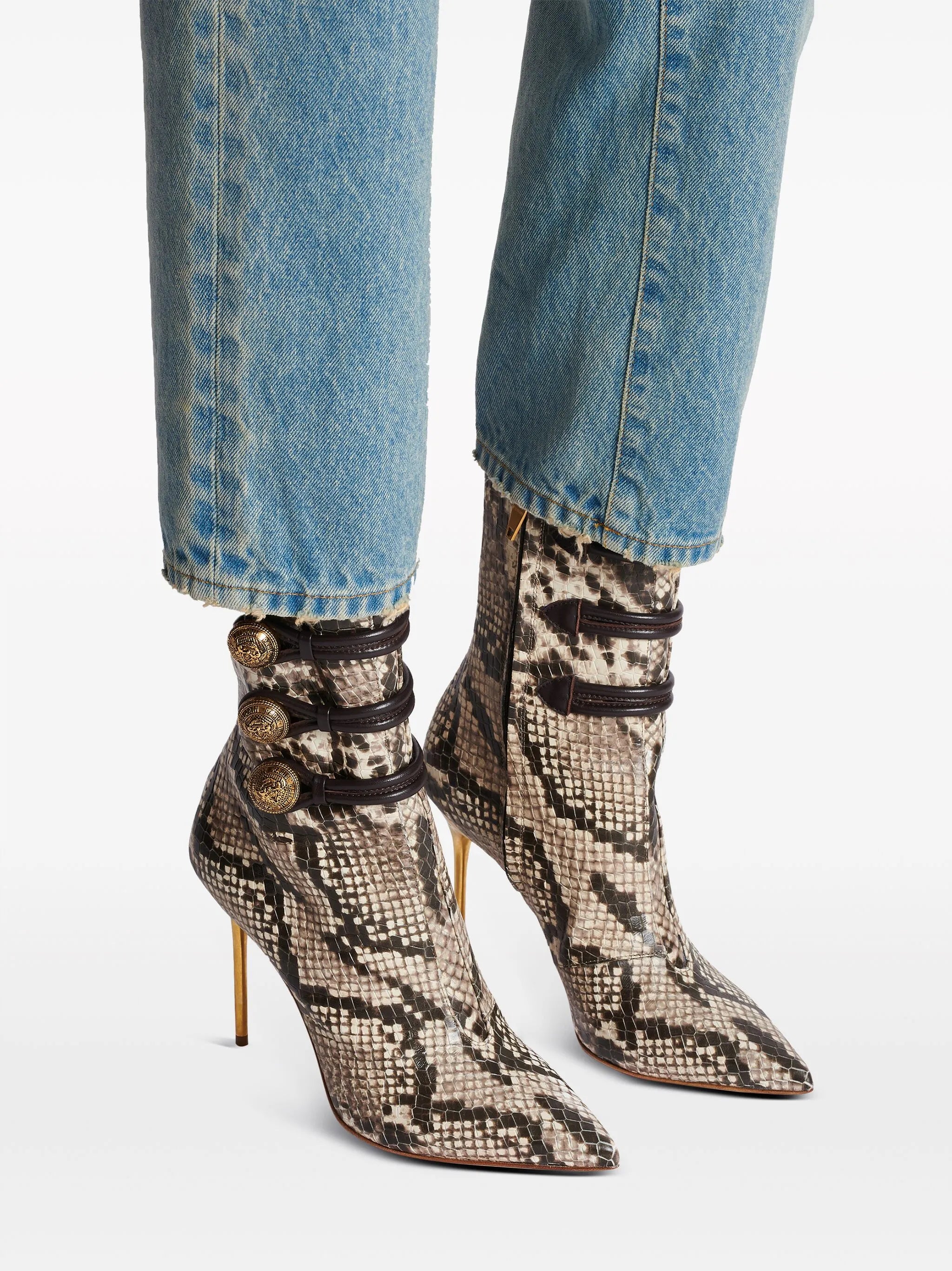 Alma 95mm snakeskin-effect boots