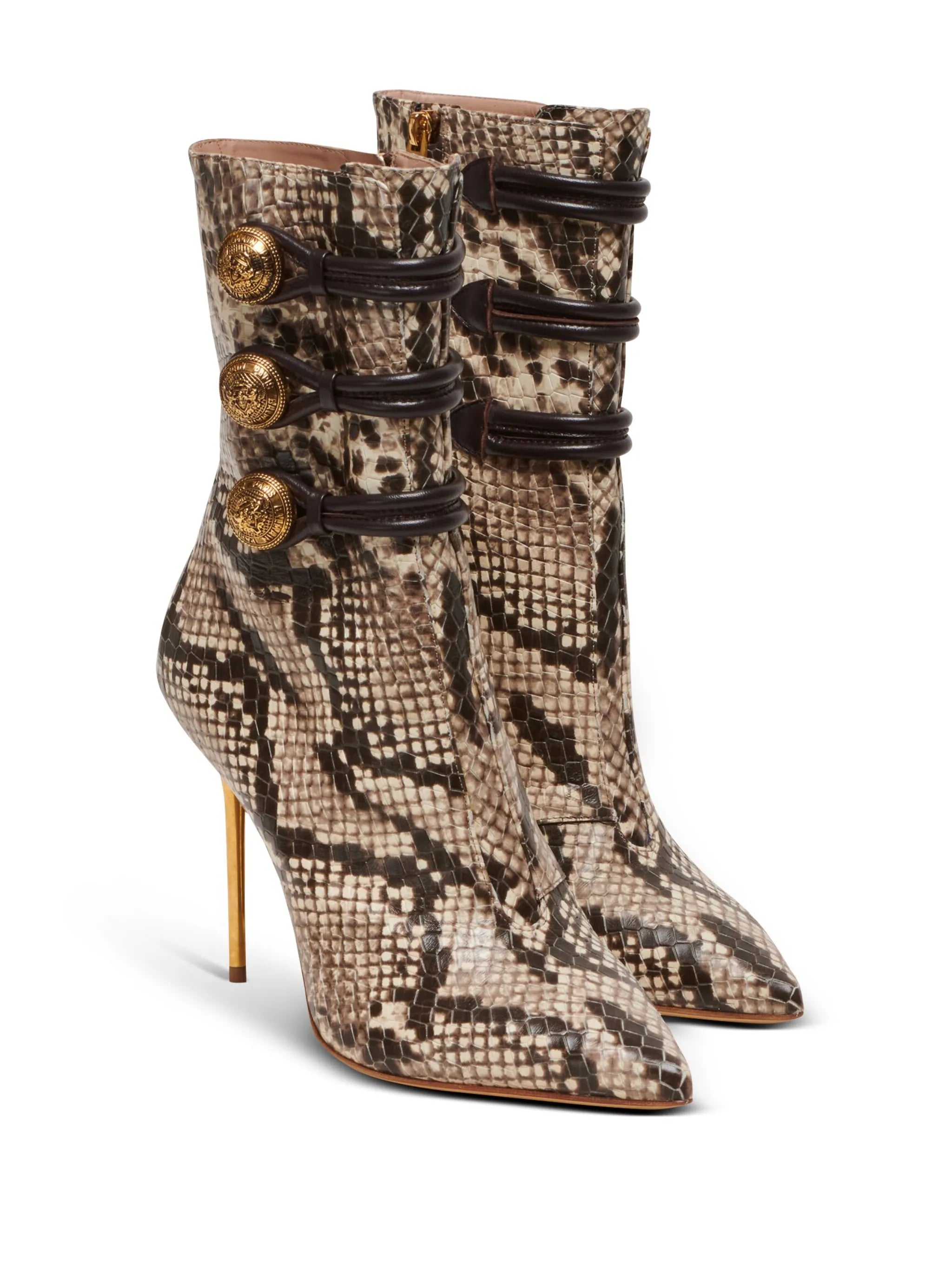 Alma 95mm snakeskin-effect boots