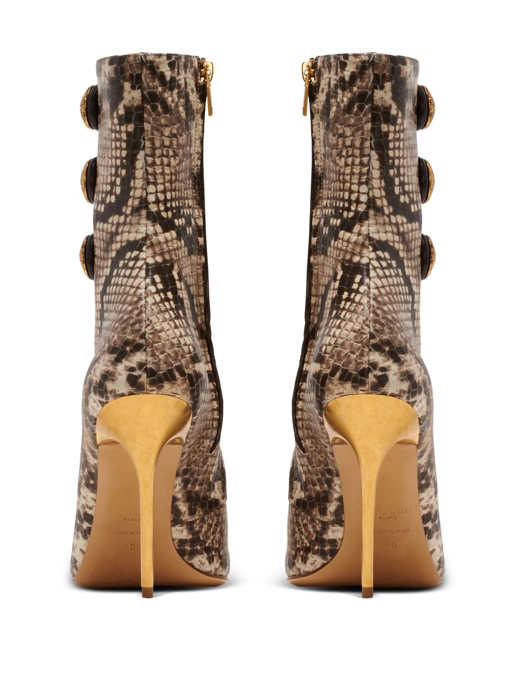 Alma 95mm snakeskin-effect boots