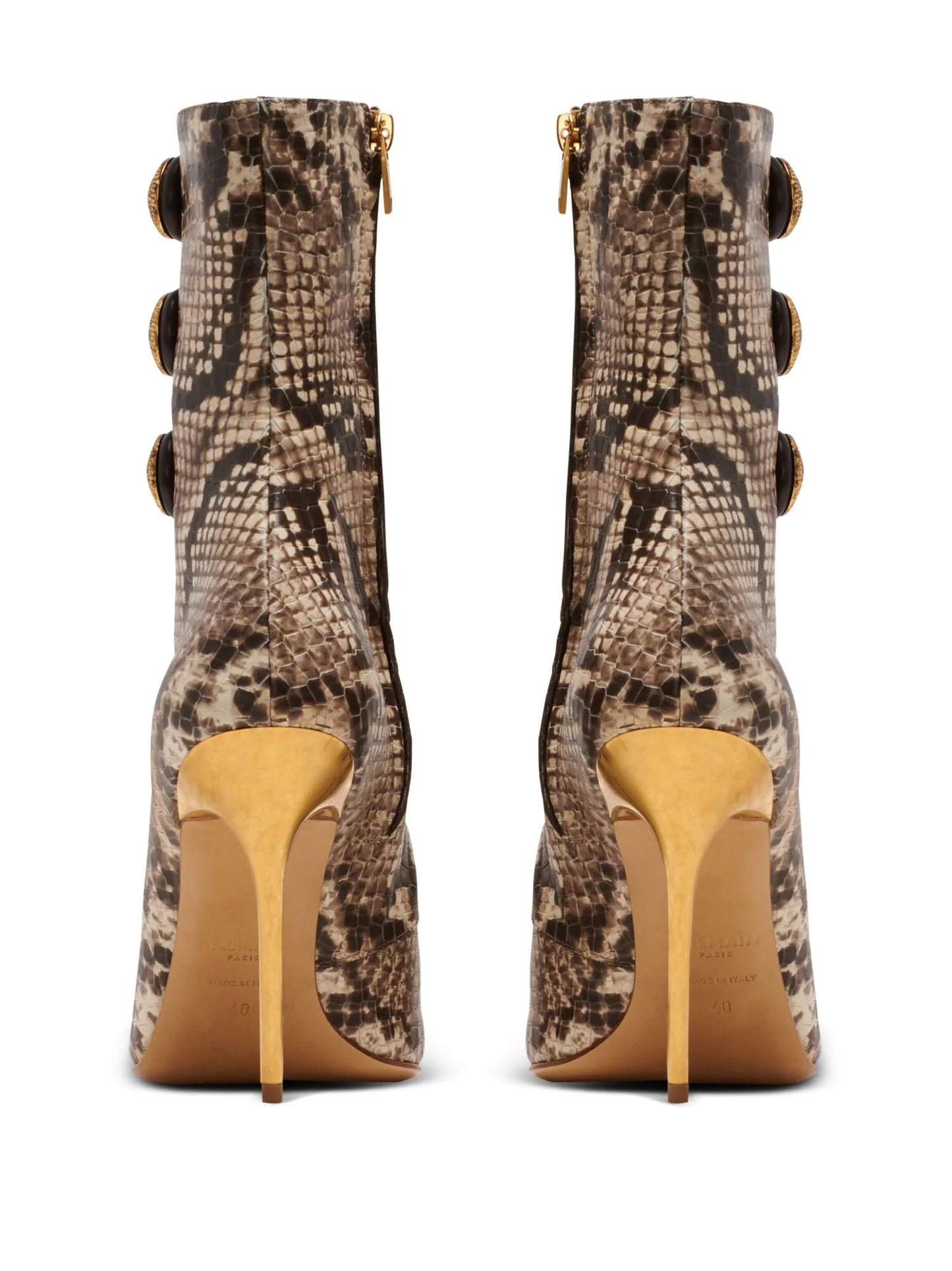Alma 95mm snakeskin-effect boots