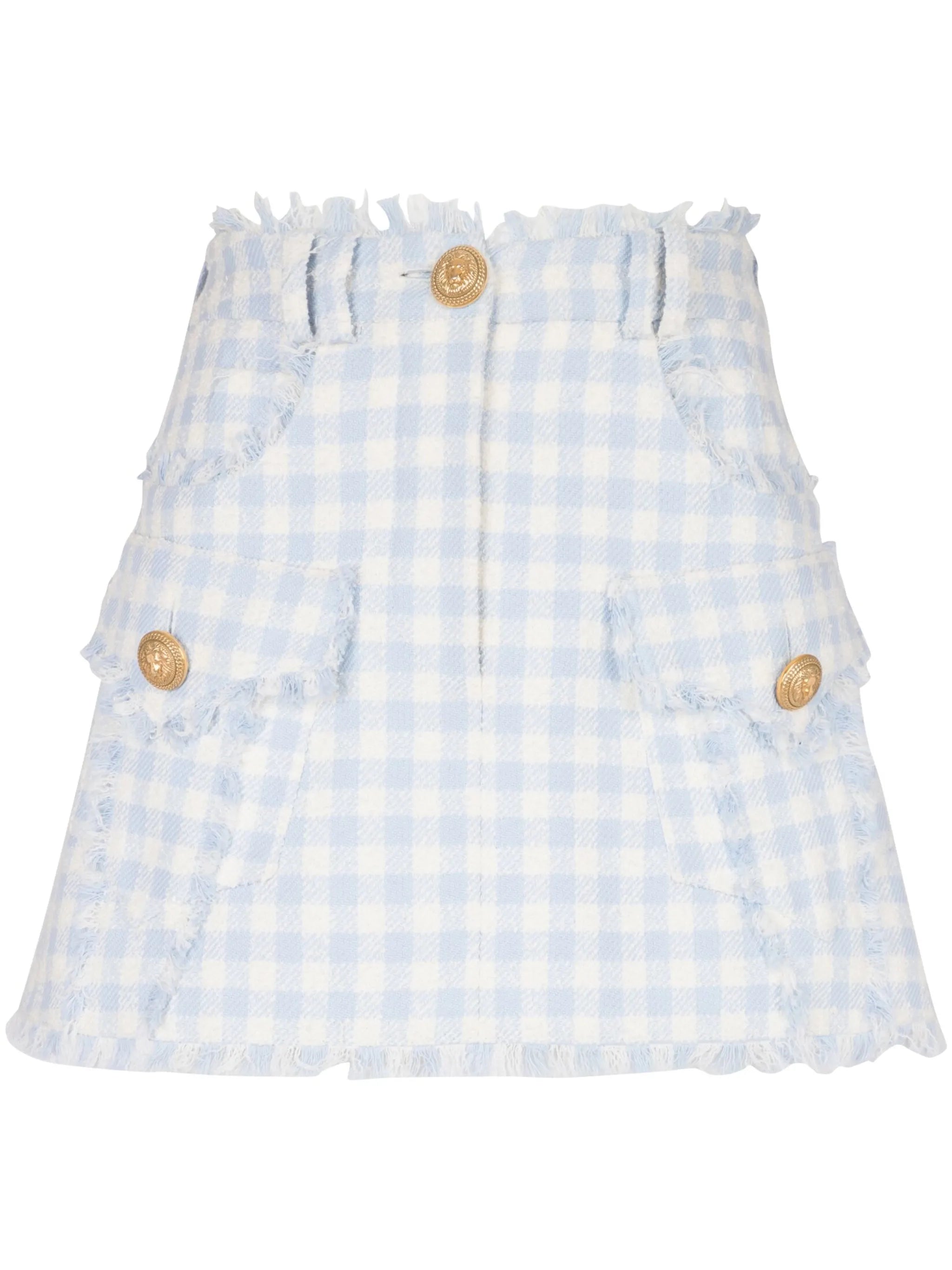 gingham-pattern A-line miniskirt
