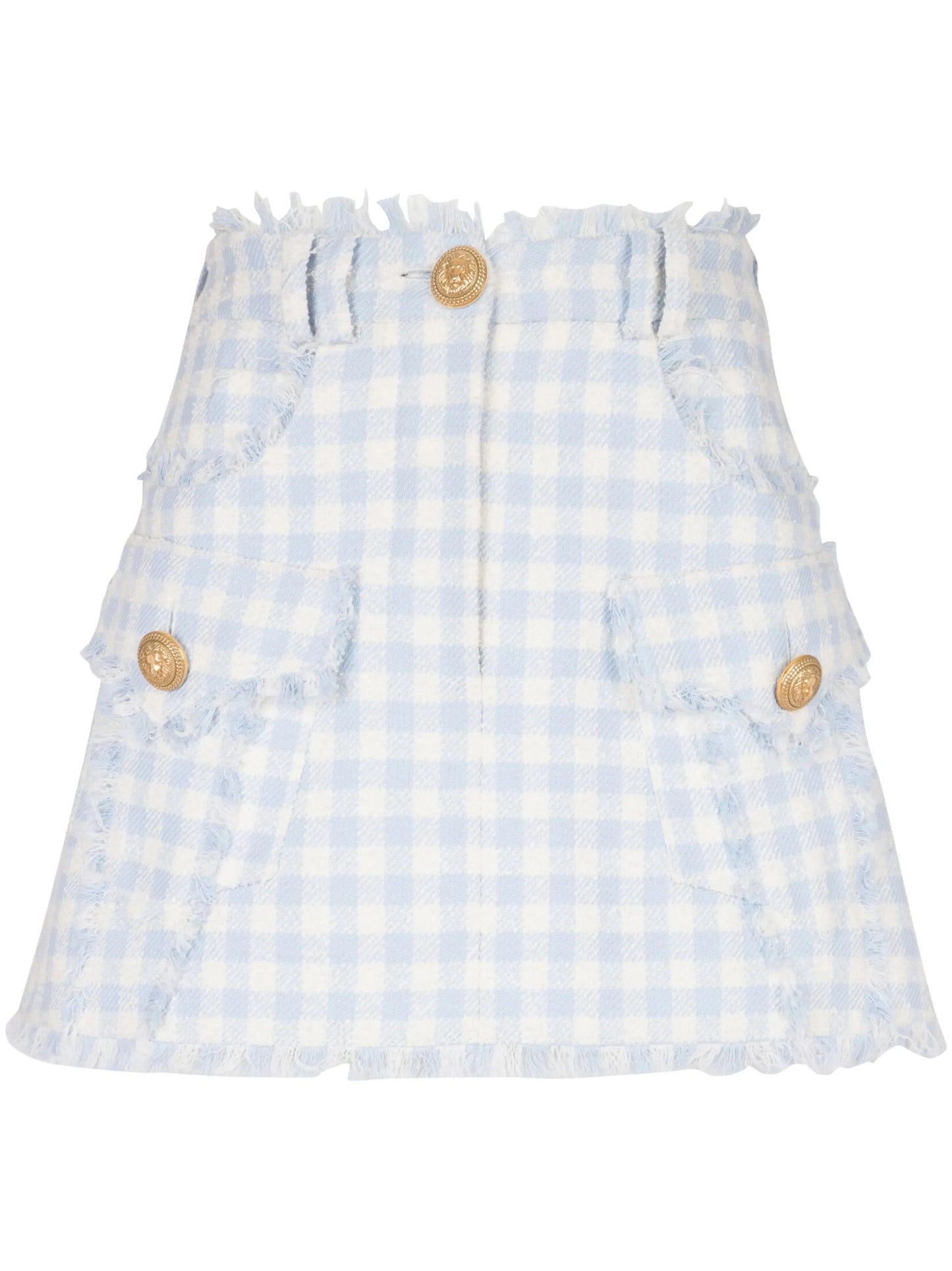 gingham-pattern A-line miniskirt