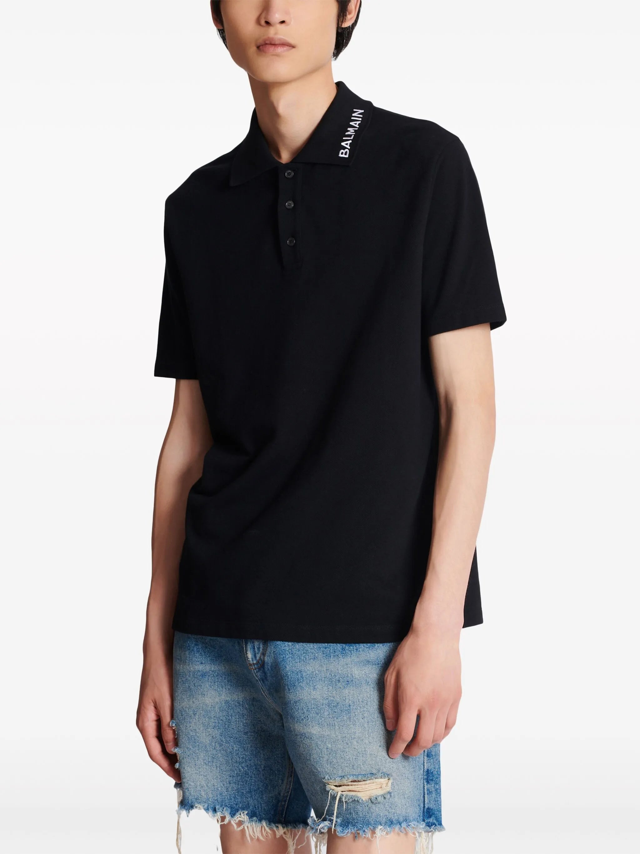 logo-embroidered cotton polo shirt