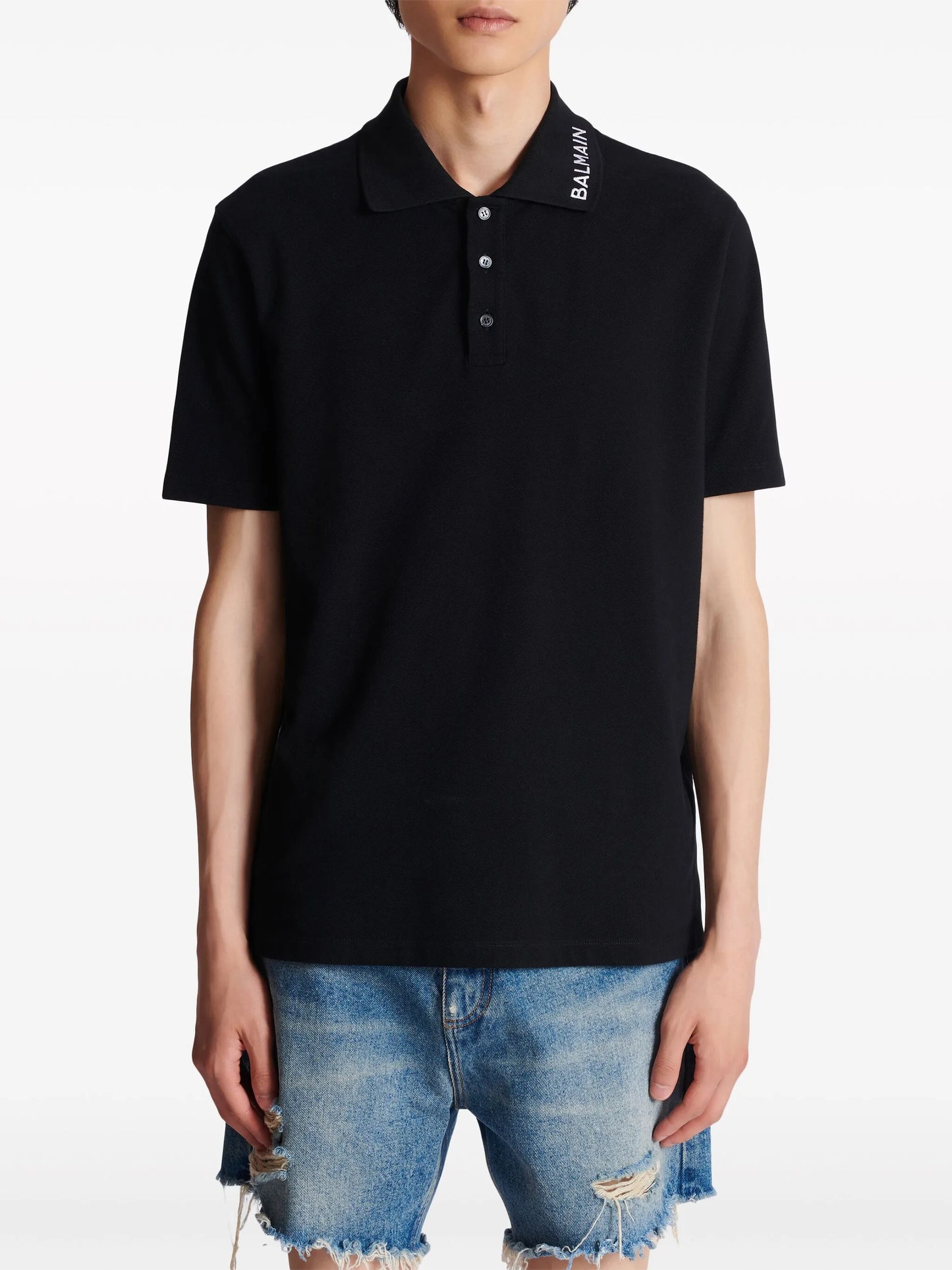 logo-embroidered cotton polo shirt