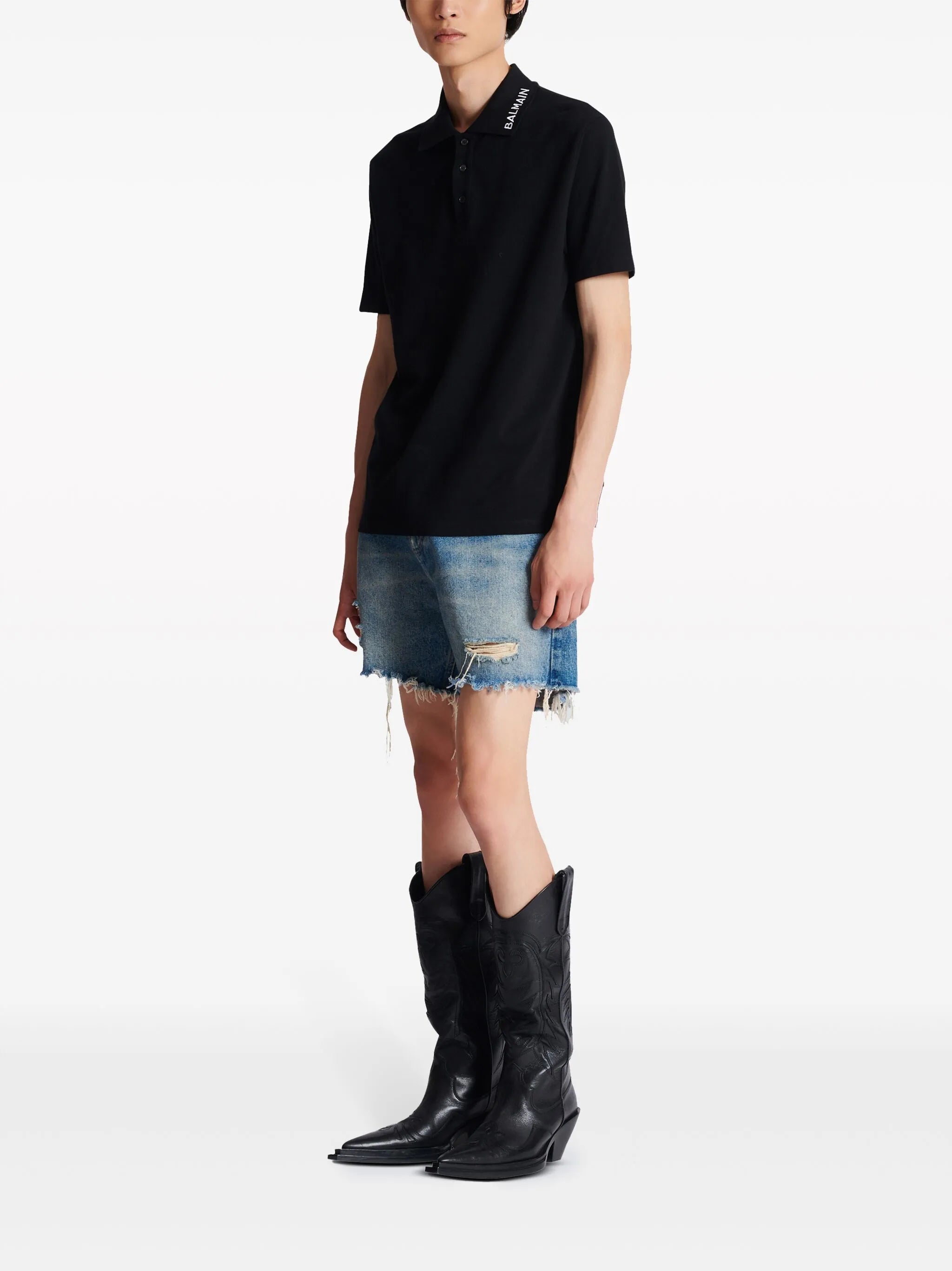 logo-embroidered cotton polo shirt
