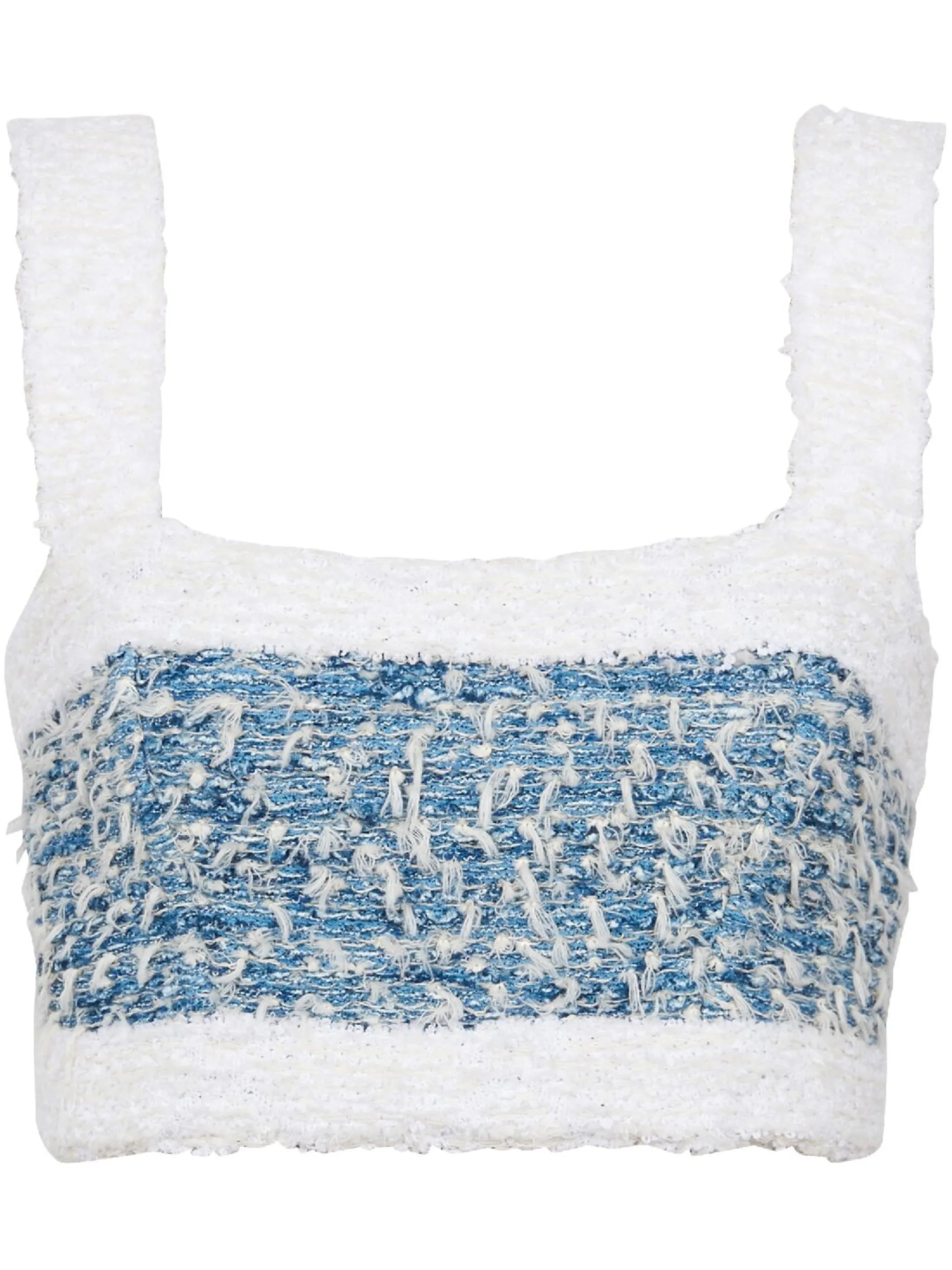 denim tweed crop top
