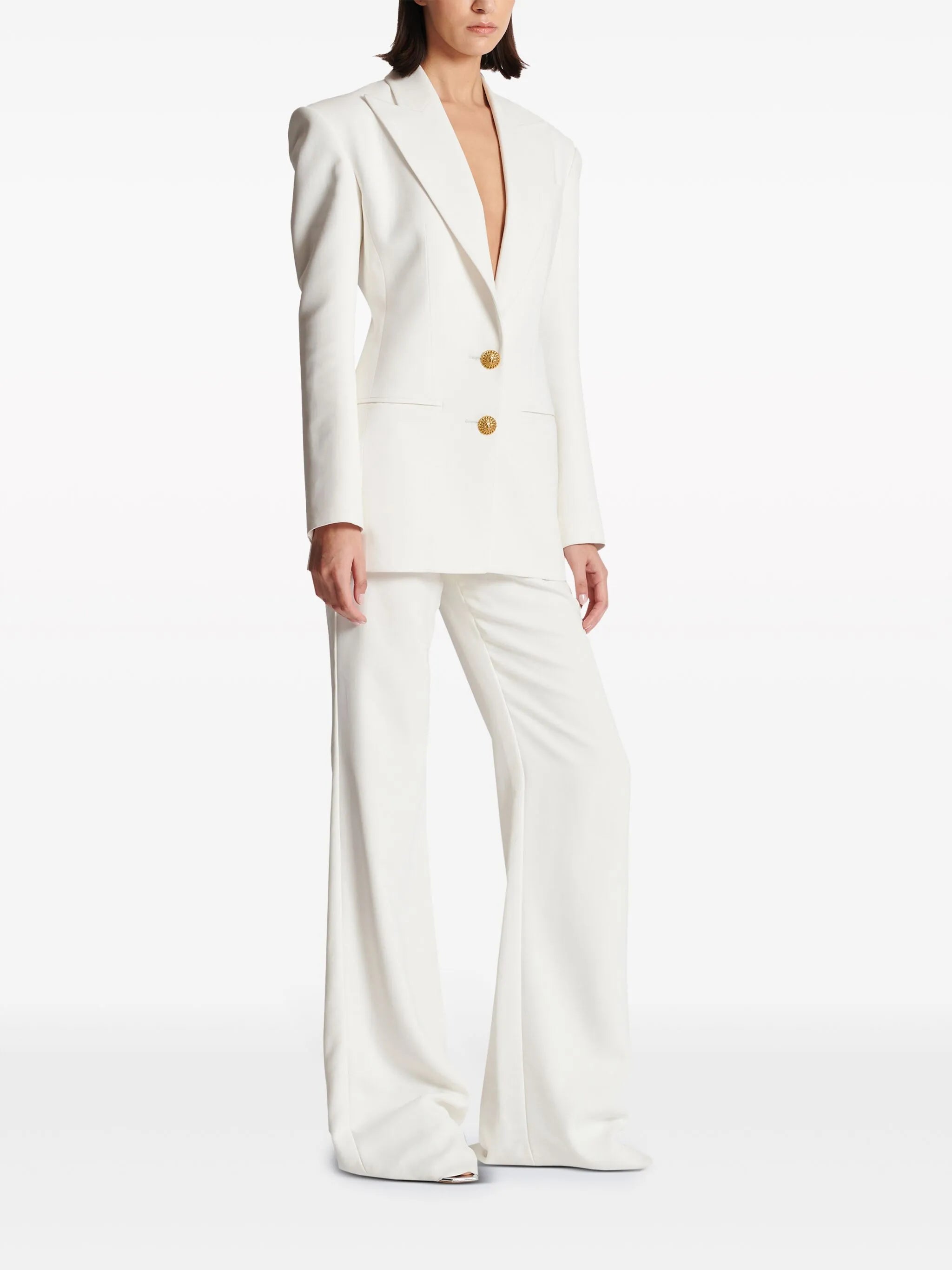 2-Button single-breasted crepe blazer