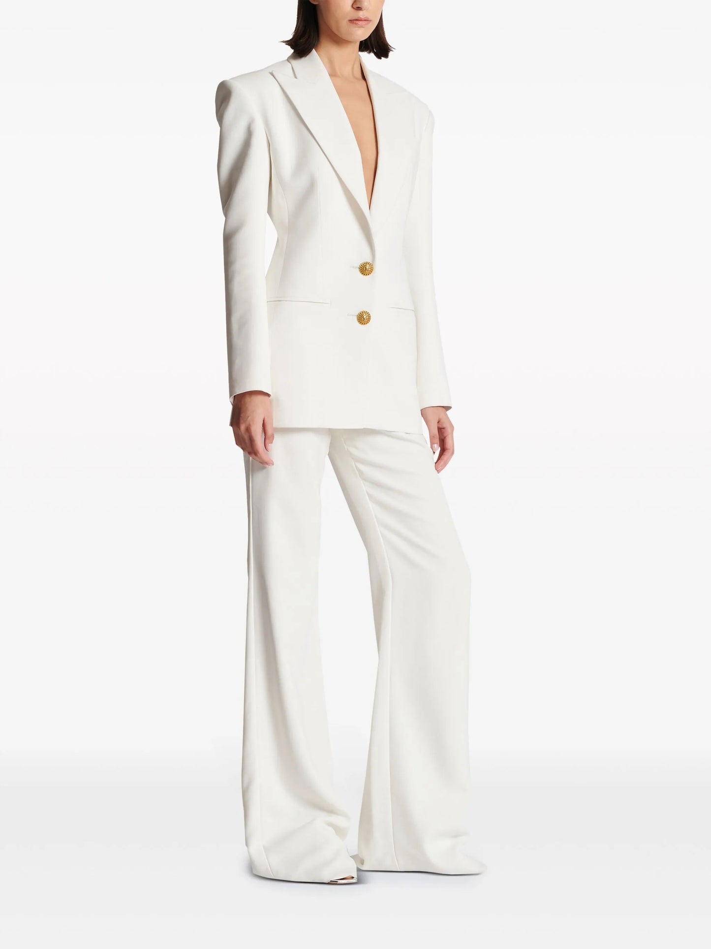 2-Button single-breasted crepe blazer
