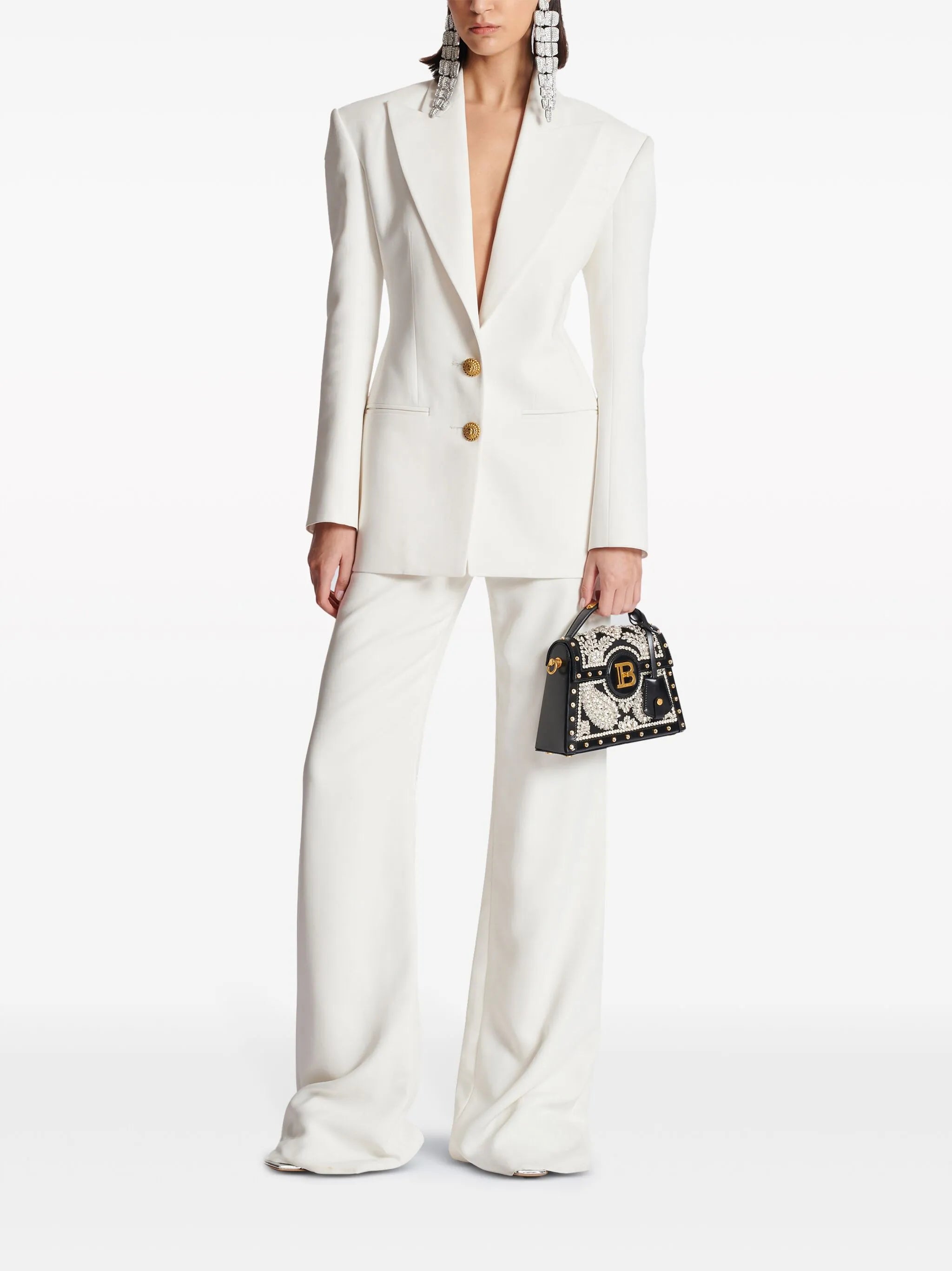 2-Button single-breasted crepe blazer
