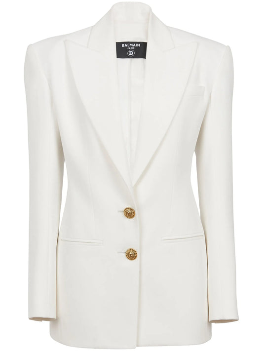 2-Button single-breasted crepe blazer