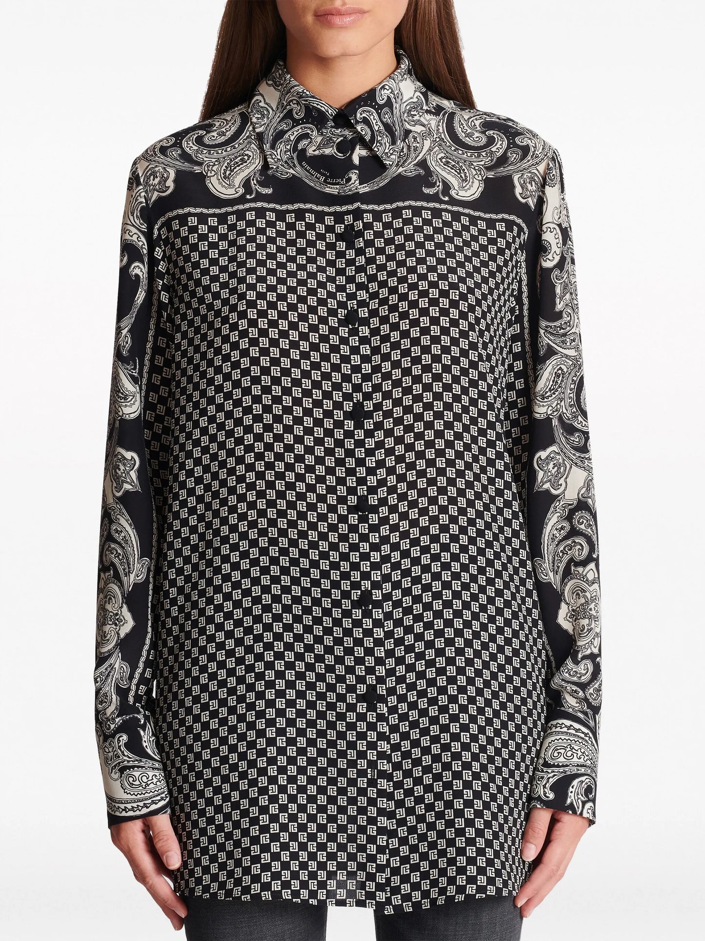paisley-print silk shirt