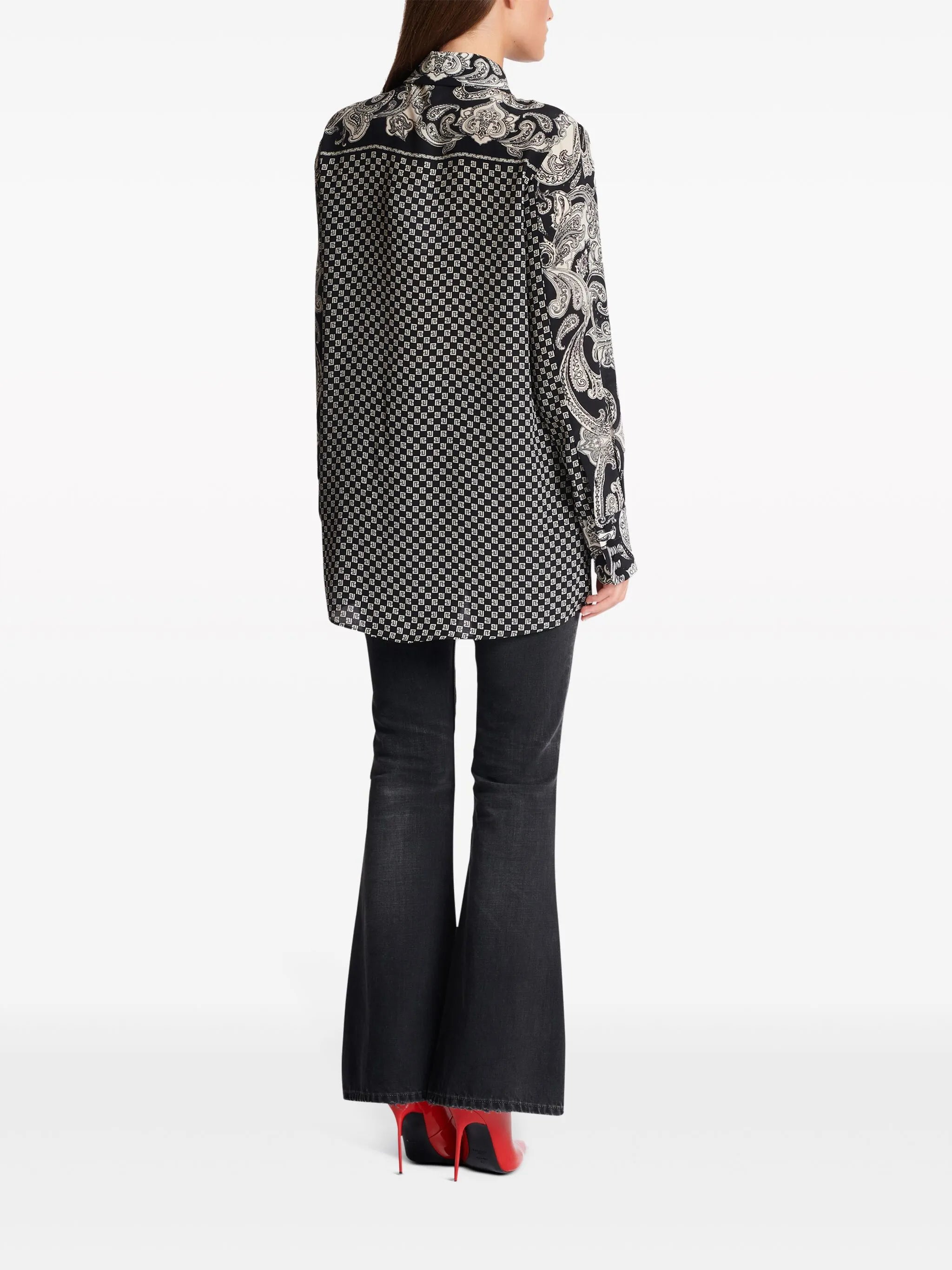 paisley-print silk shirt