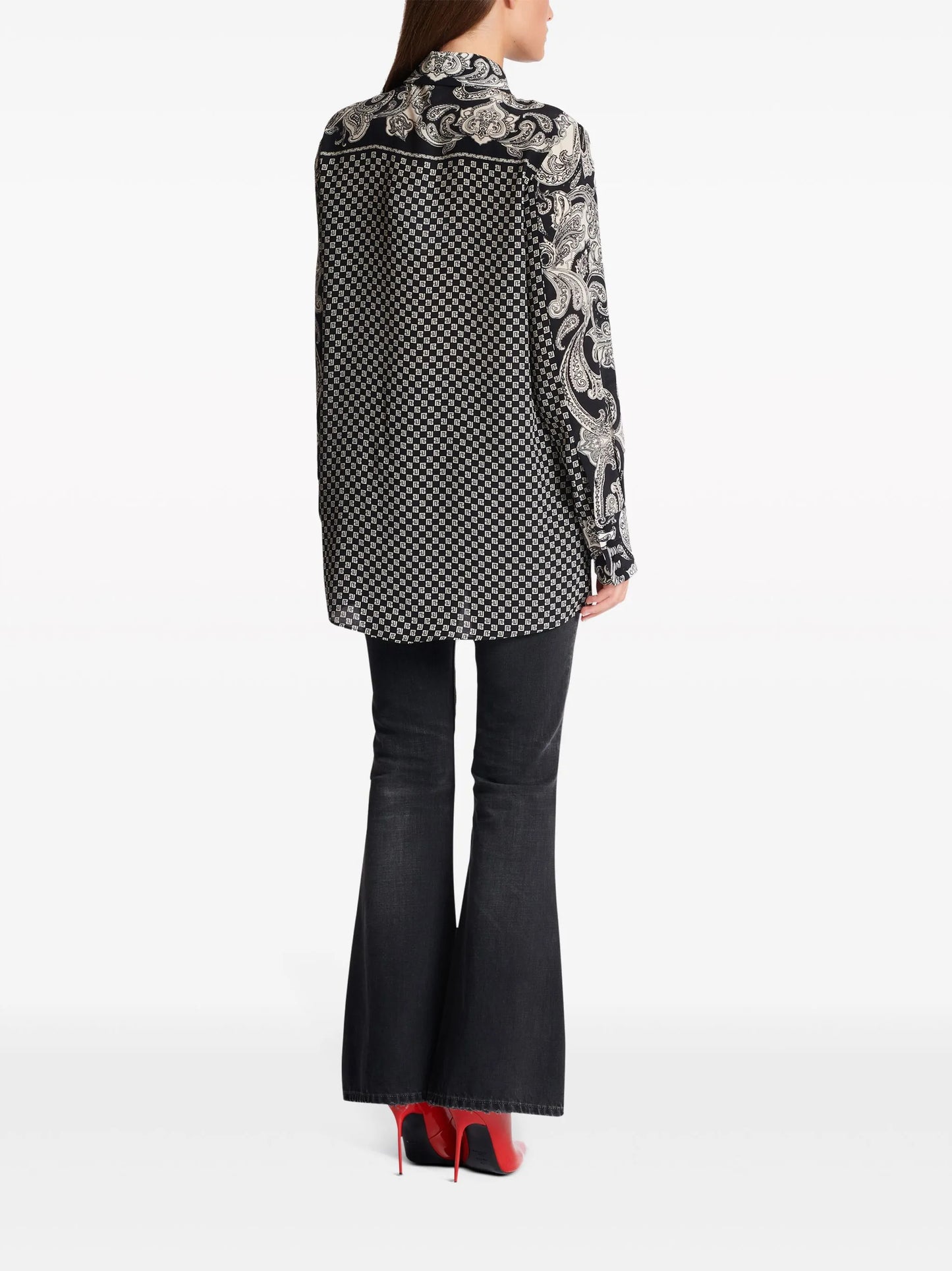 paisley-print silk shirt