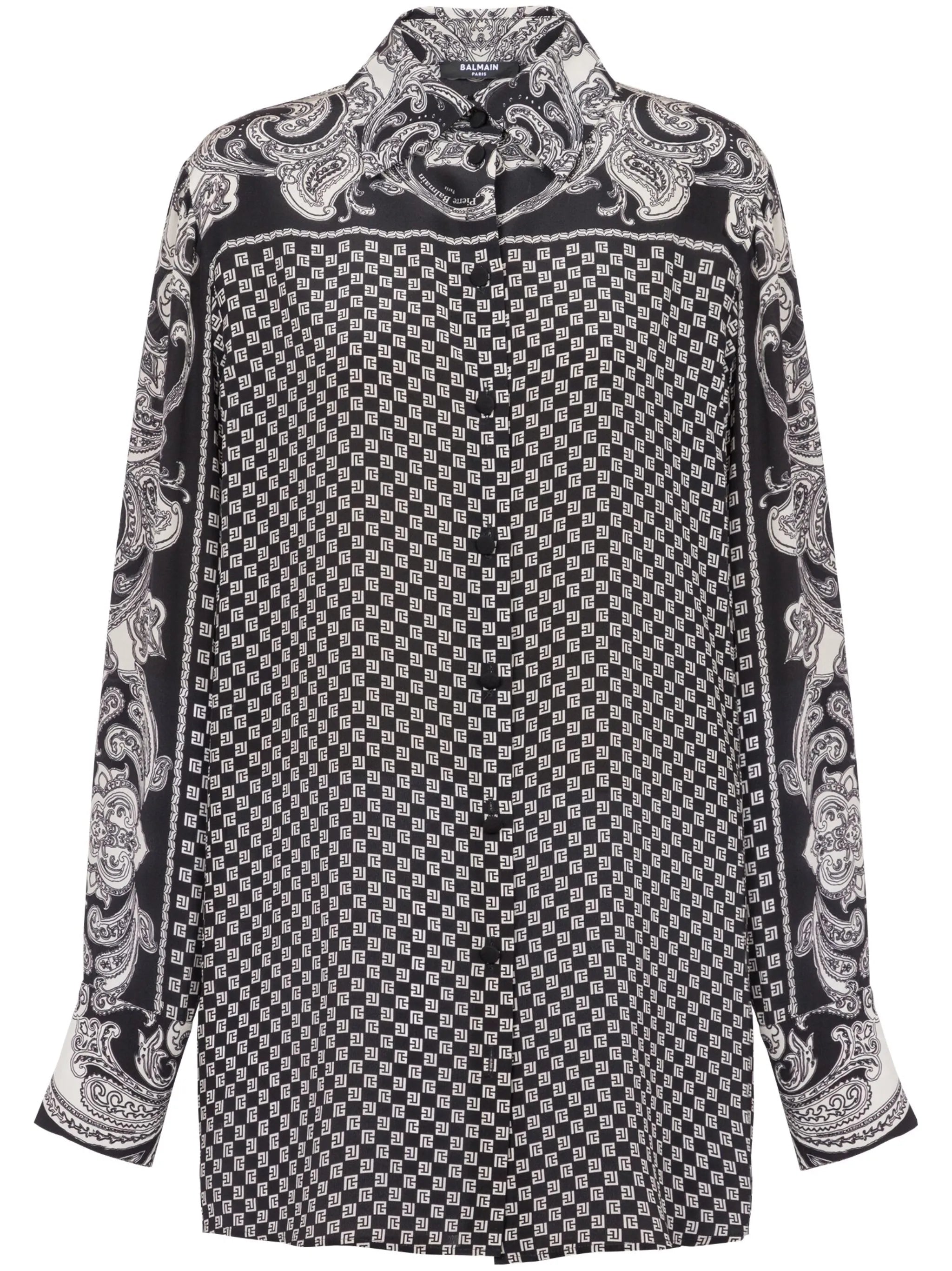 paisley-print silk shirt