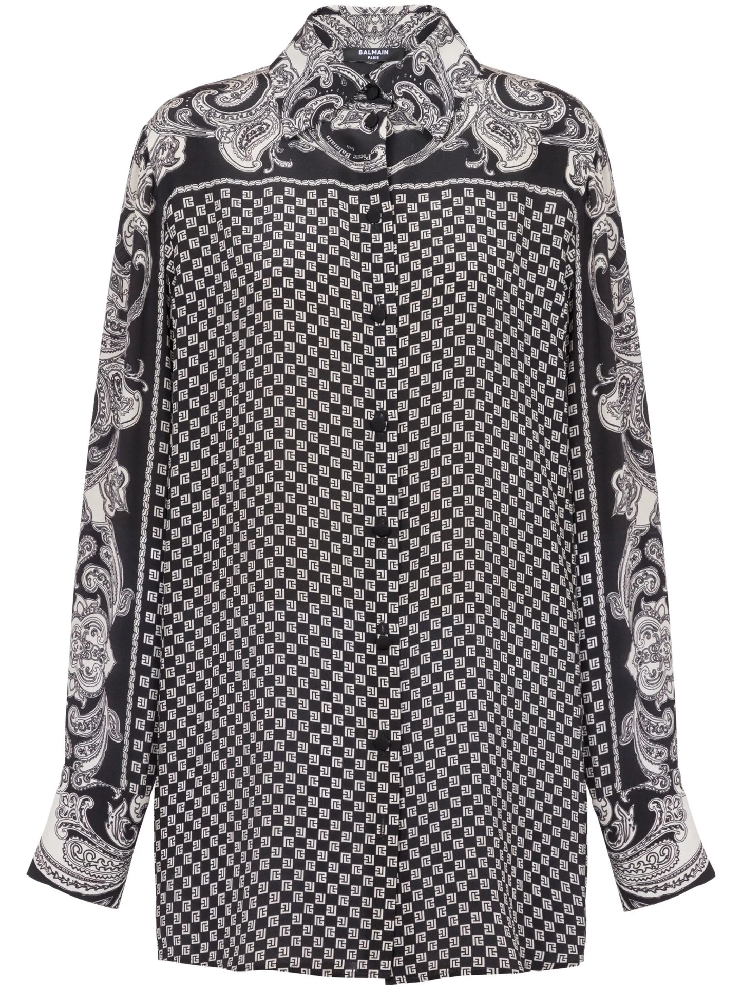 paisley-print silk shirt