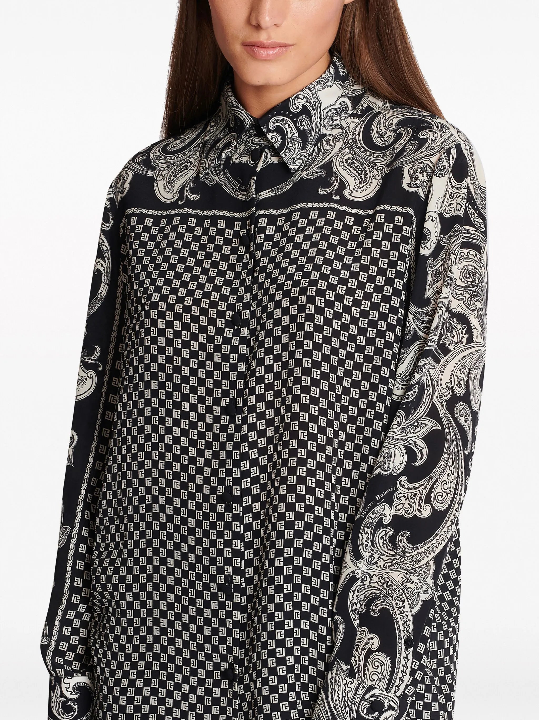 paisley-print silk shirt