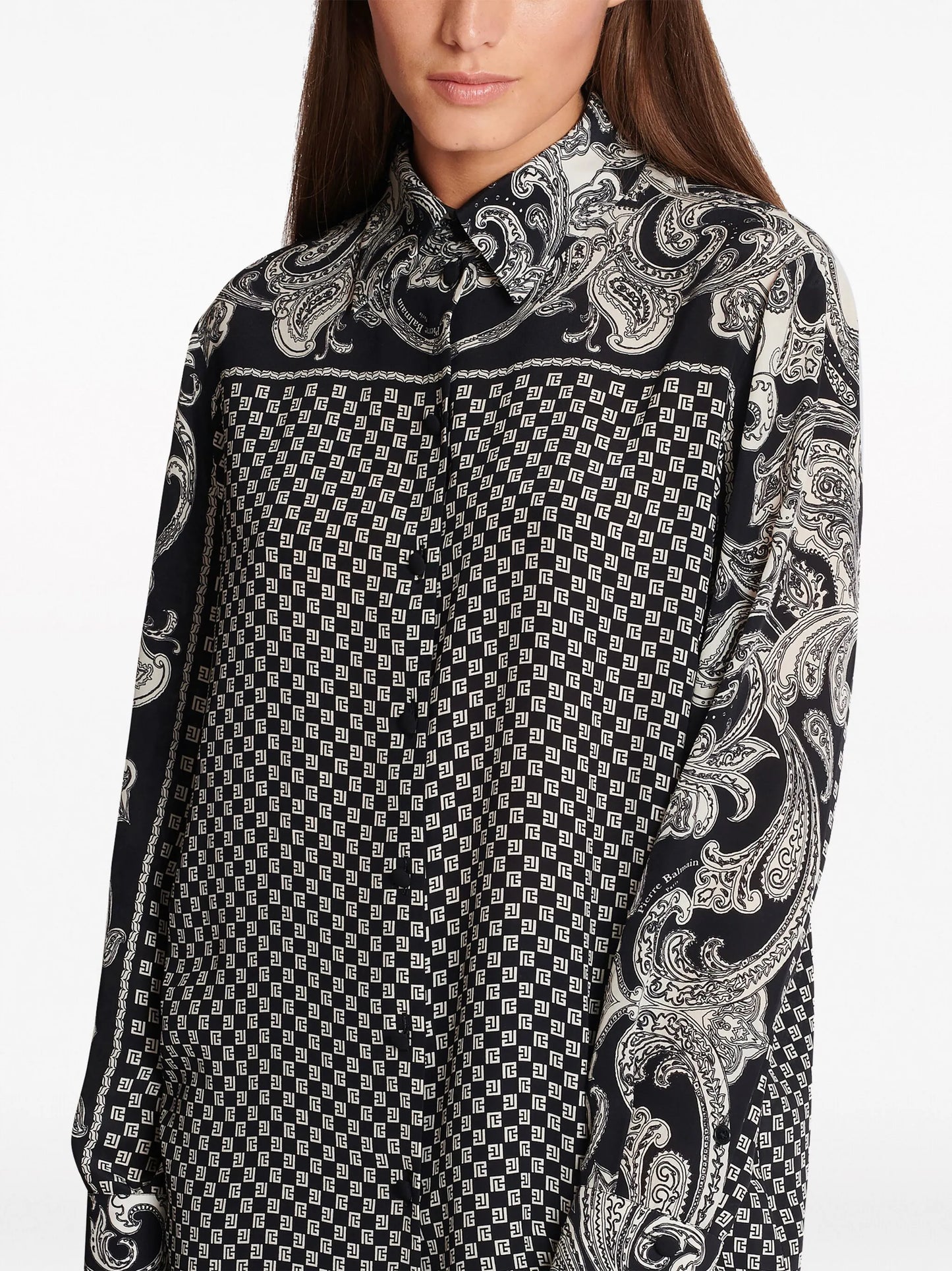 paisley-print silk shirt