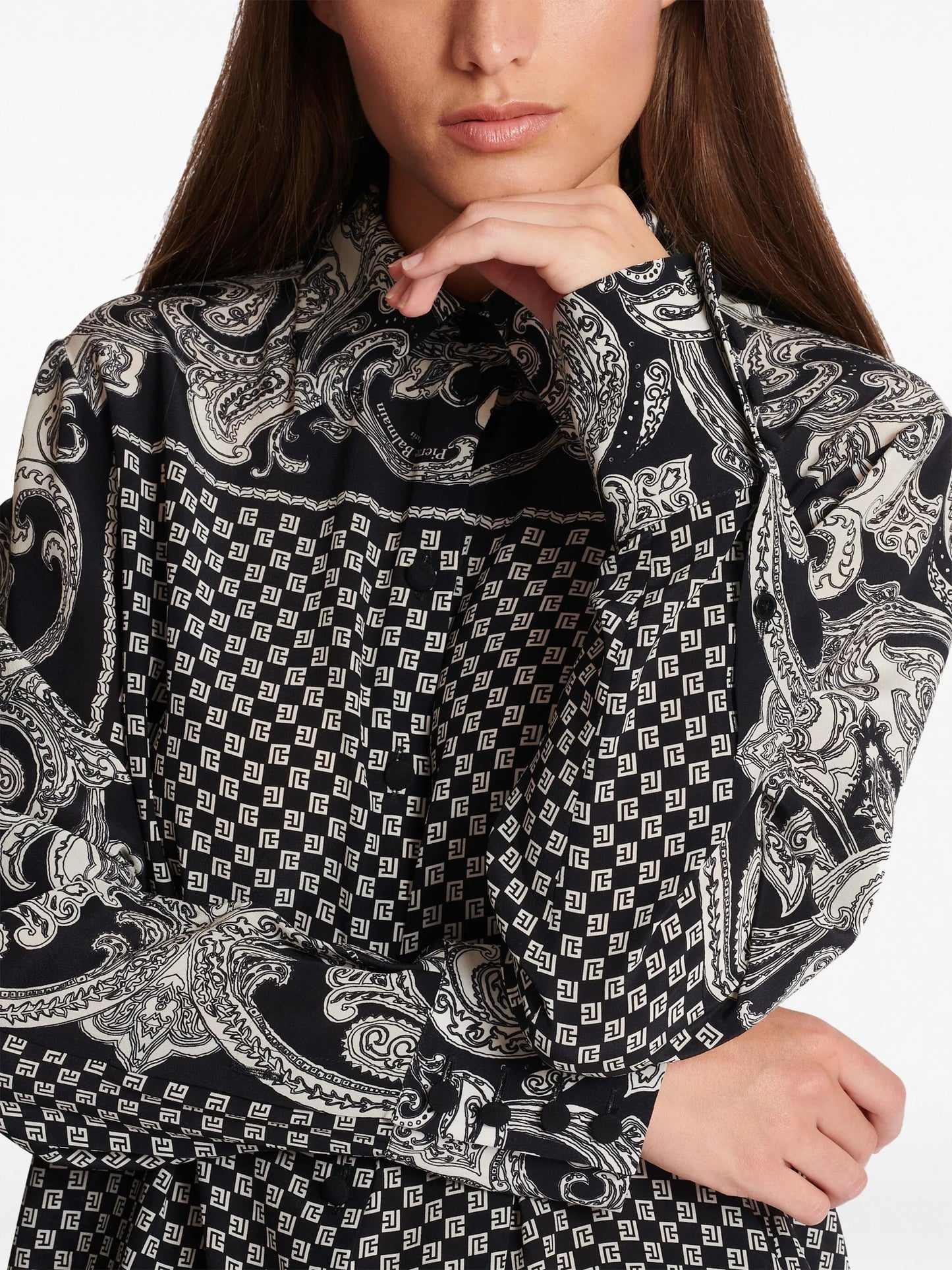 paisley-print silk shirt