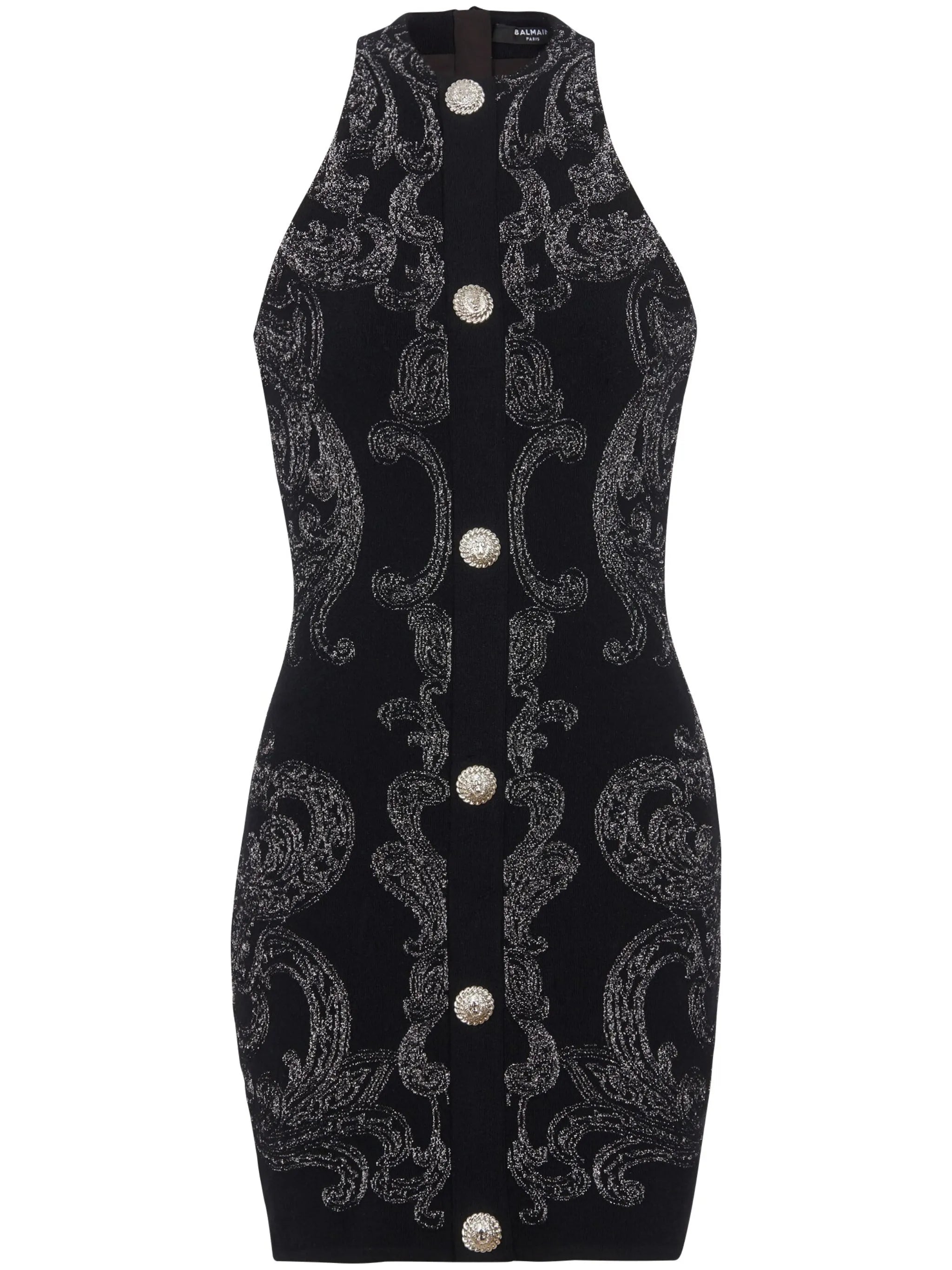 paisley-pattern halterneck minidress