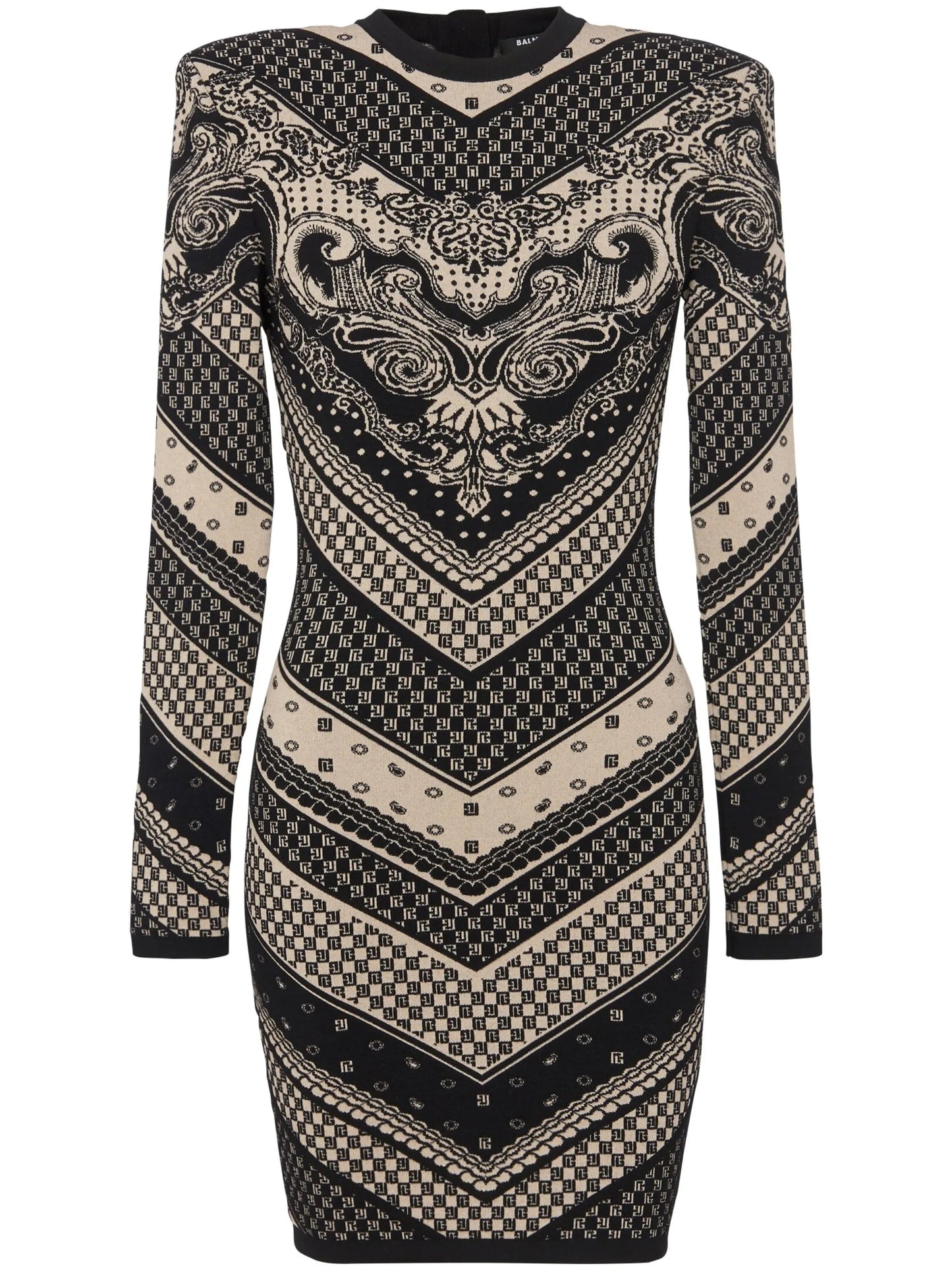 monogram-pattern knitted minidress