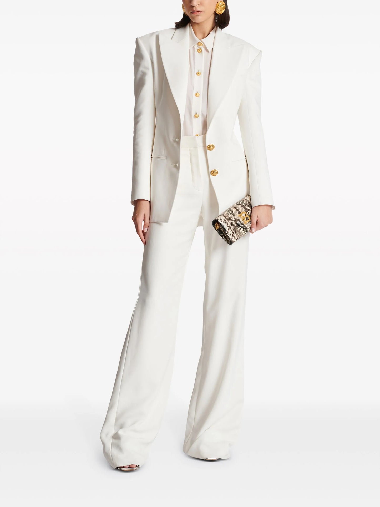 crepe flared trousers