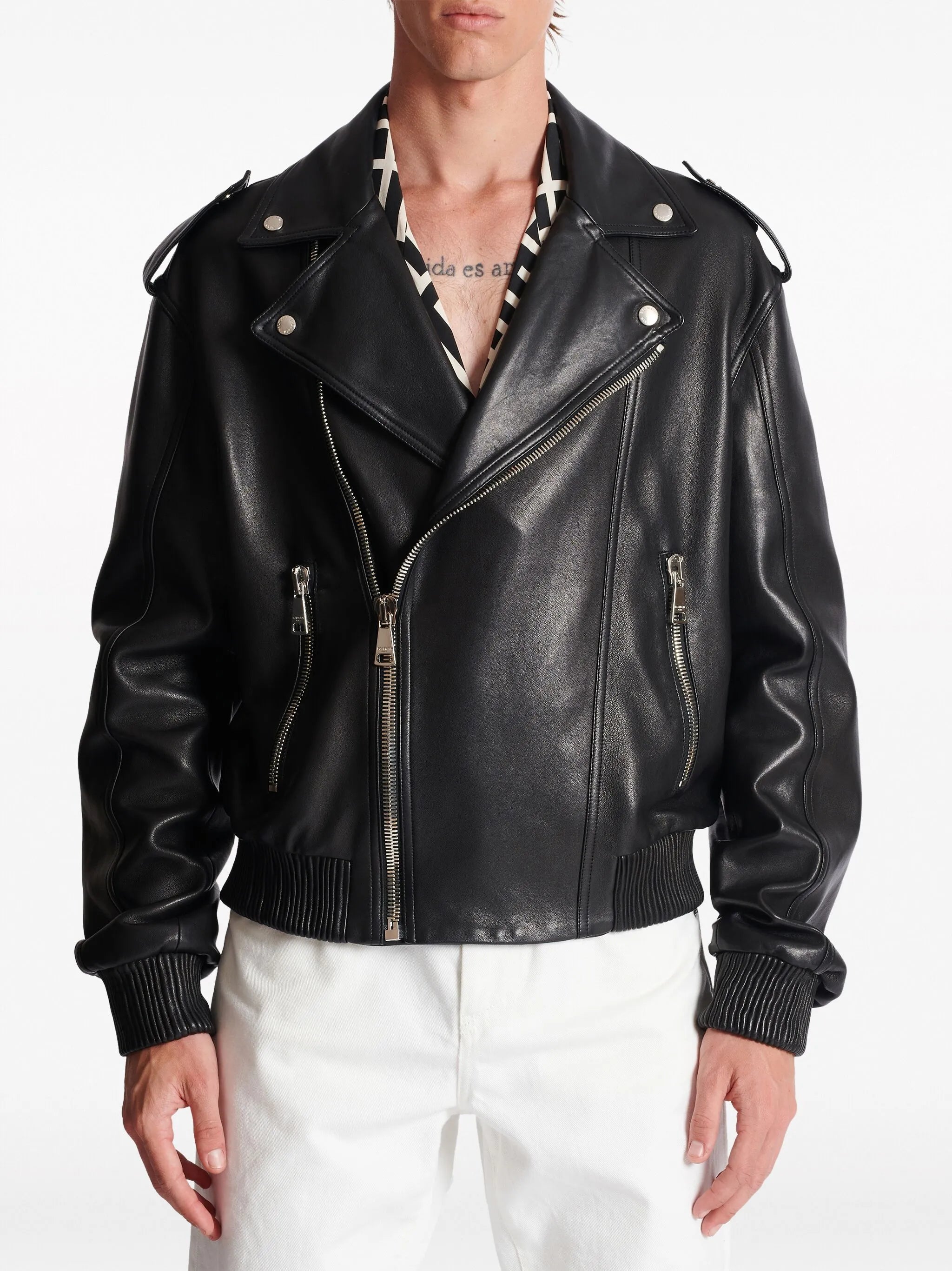 leather biker jacket