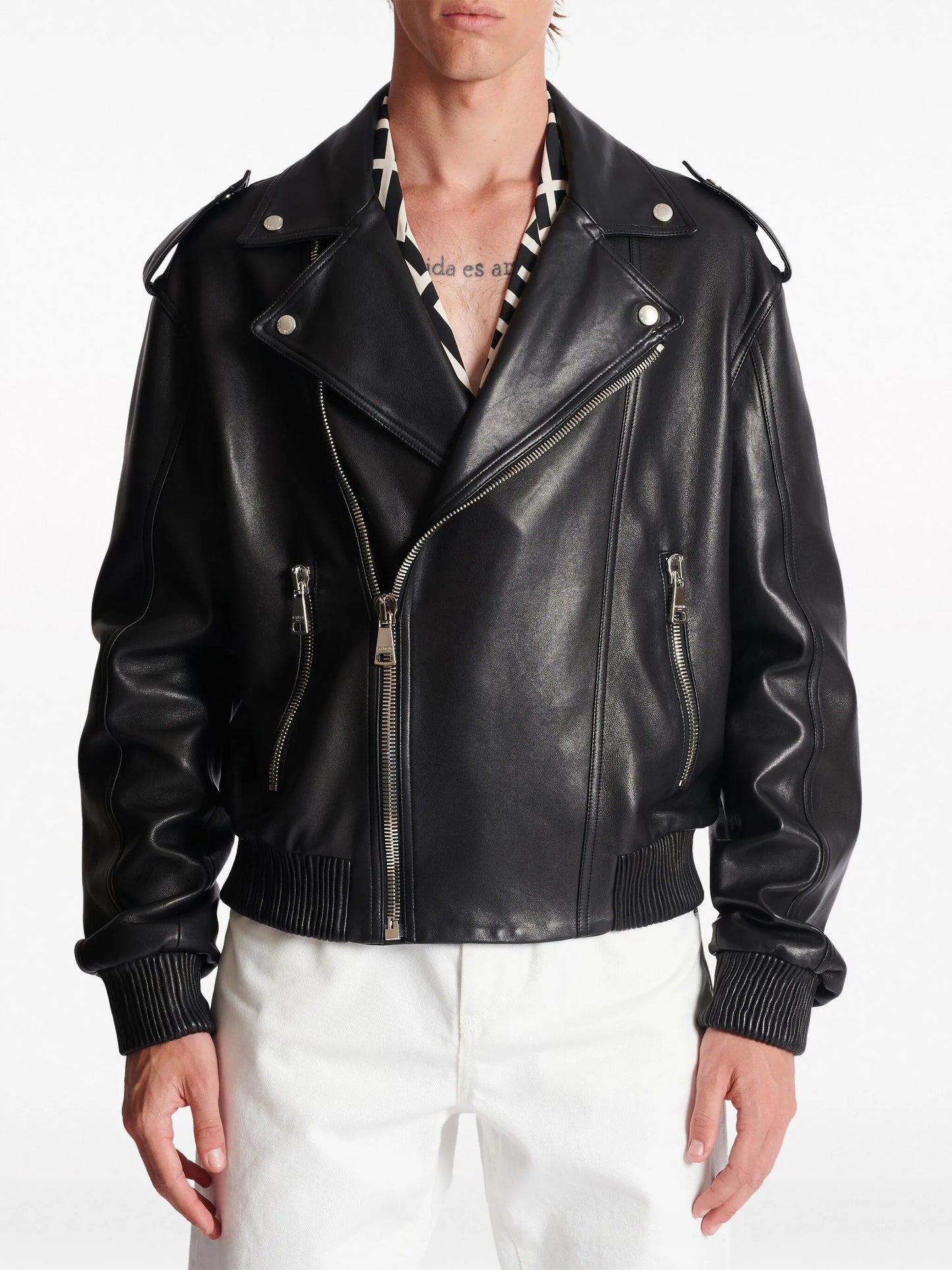leather biker jacket