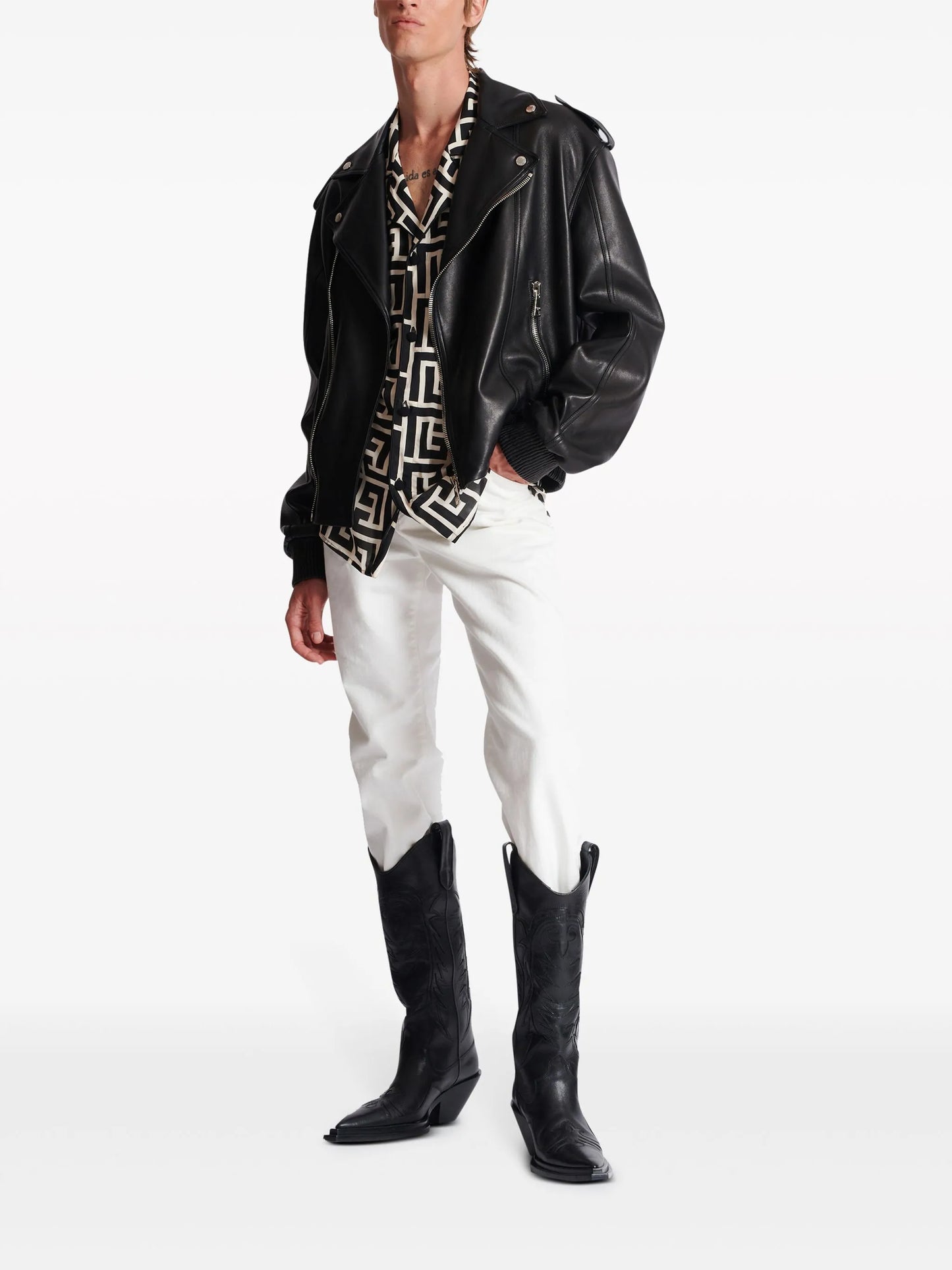 leather biker jacket