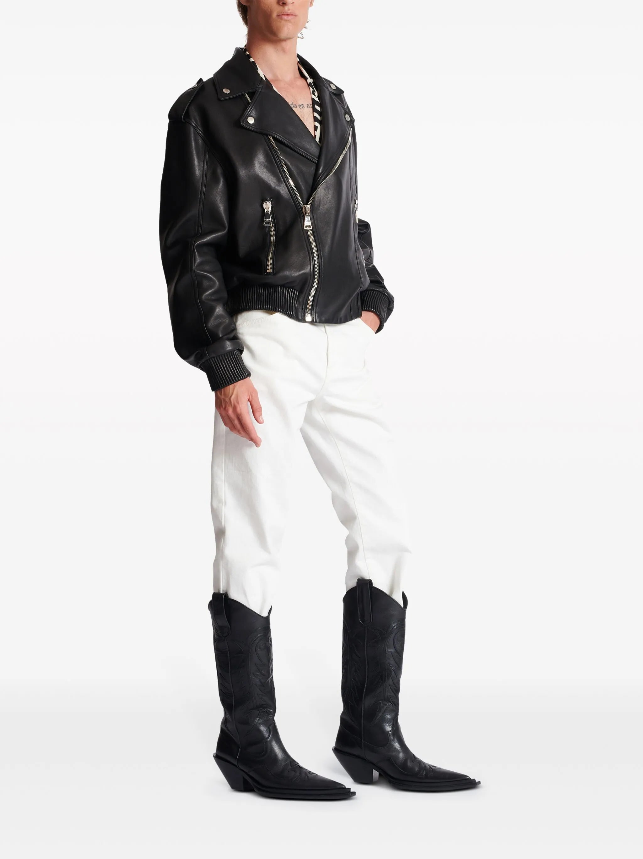 leather biker jacket