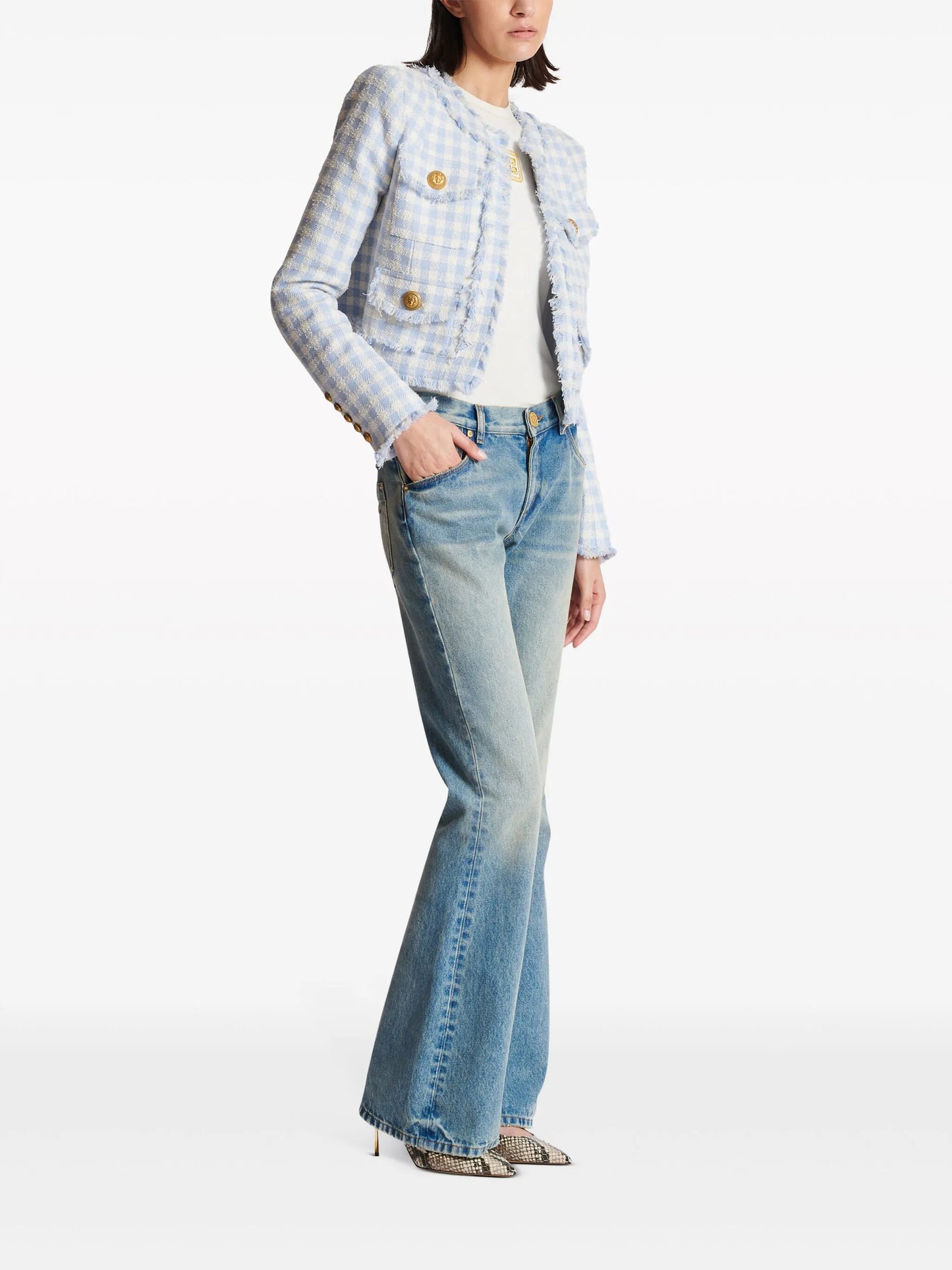 Western low-rise bootcut jeans