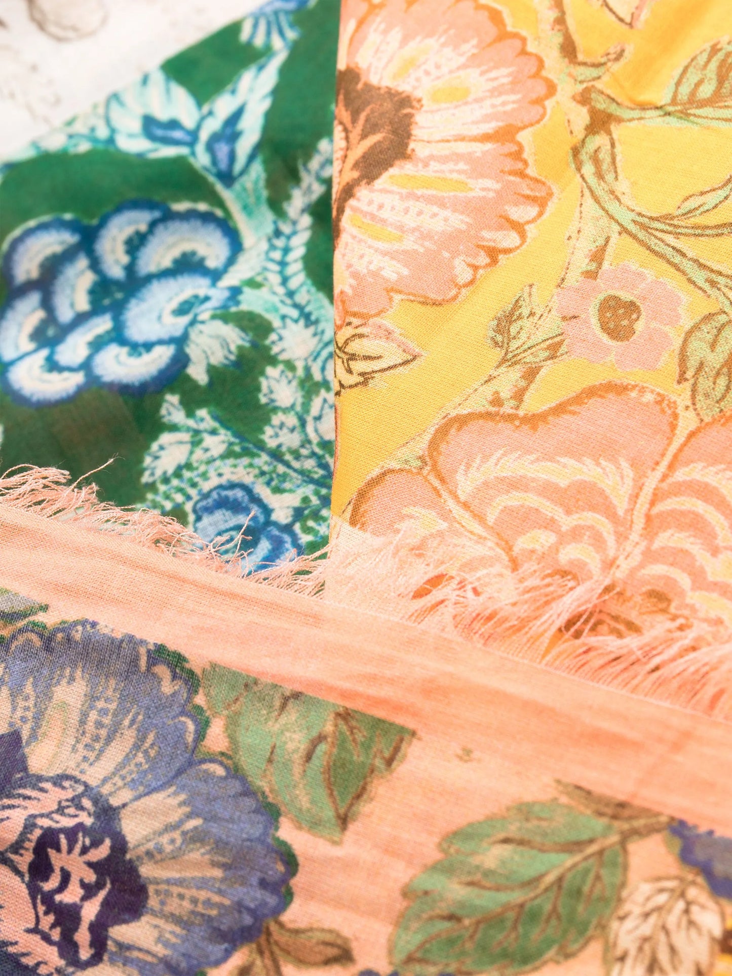 floral-print cotton pareo