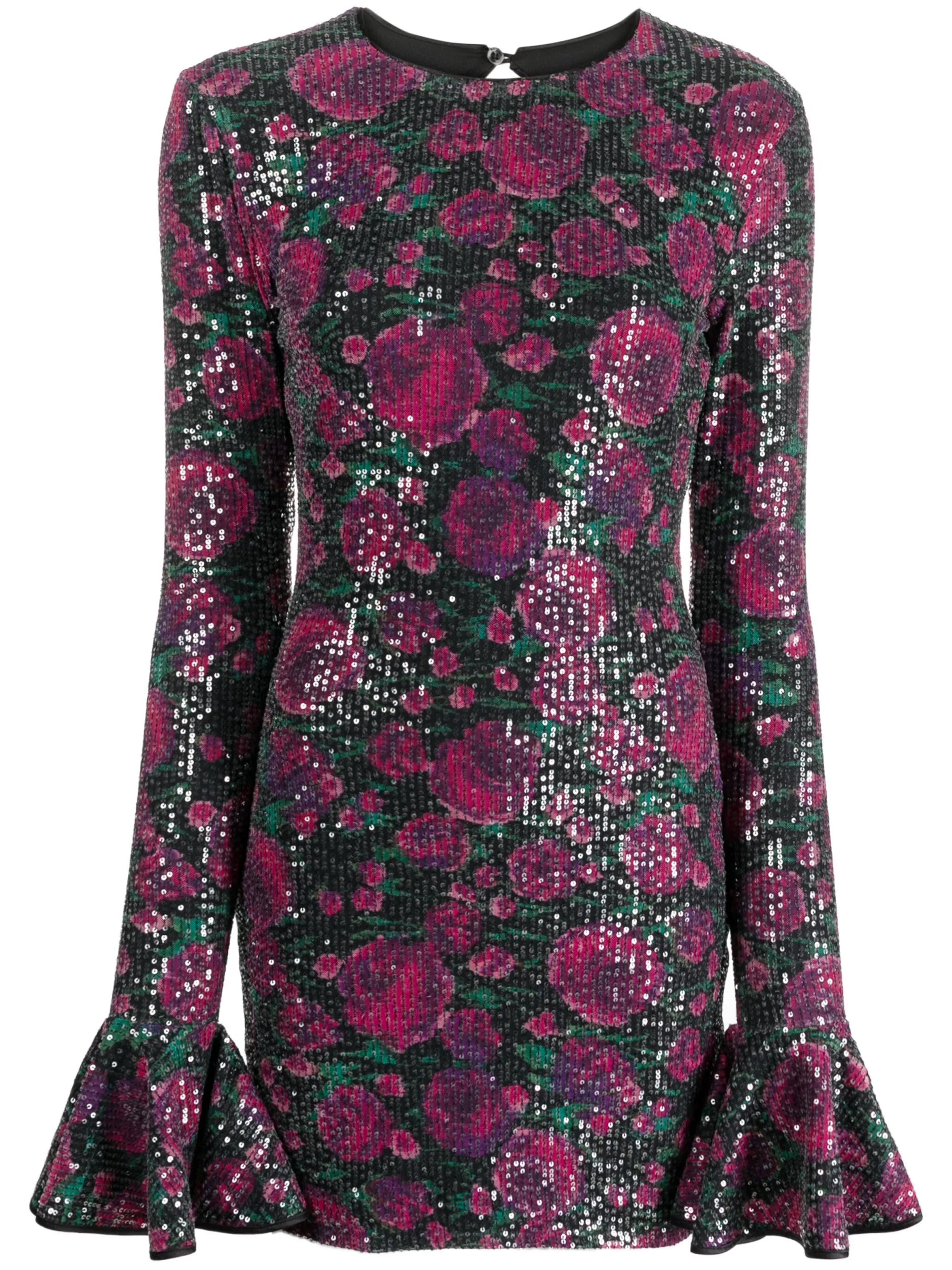 sequin-embellished open-back minidress