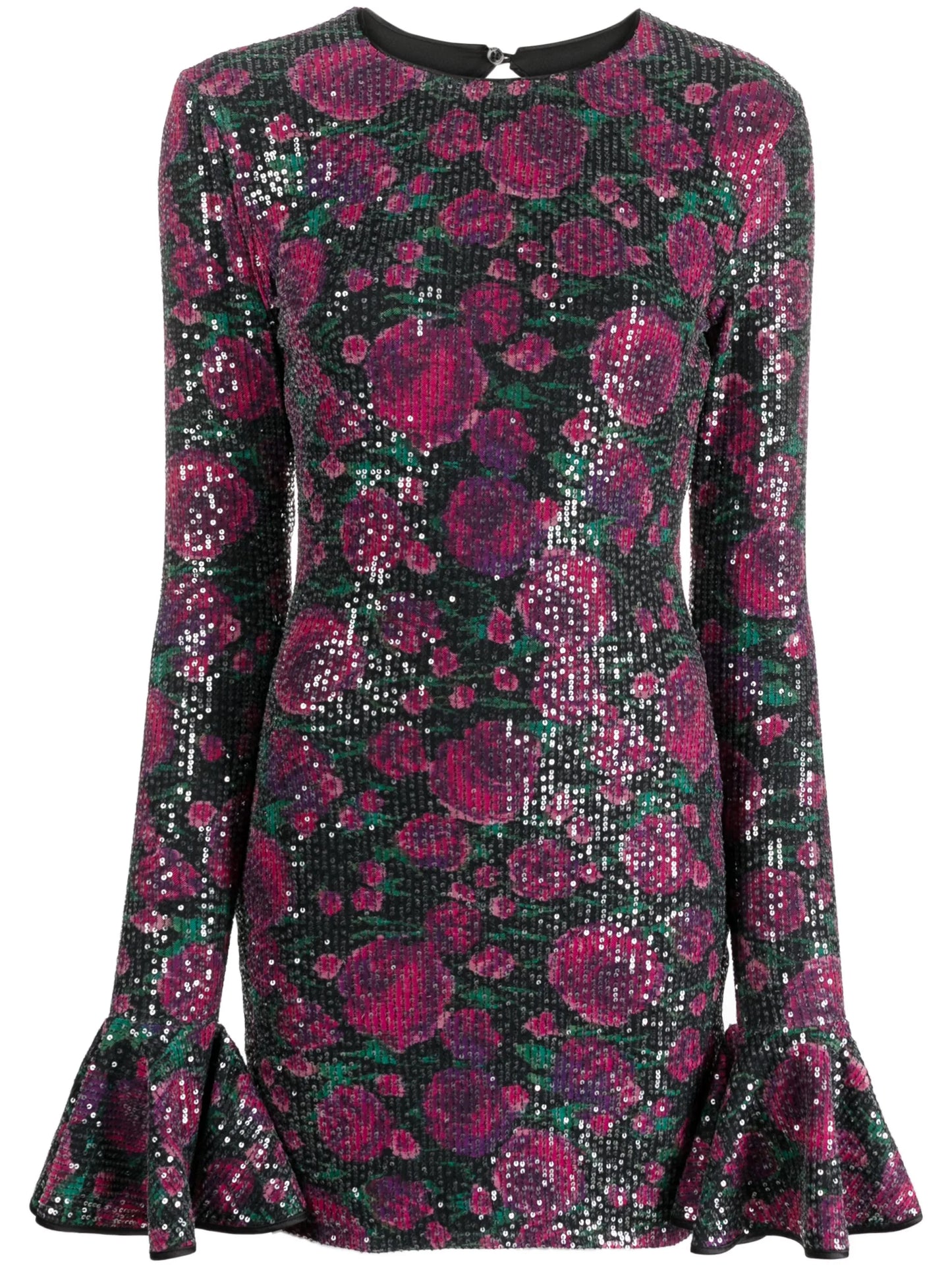 sequin-embellished open-back minidress