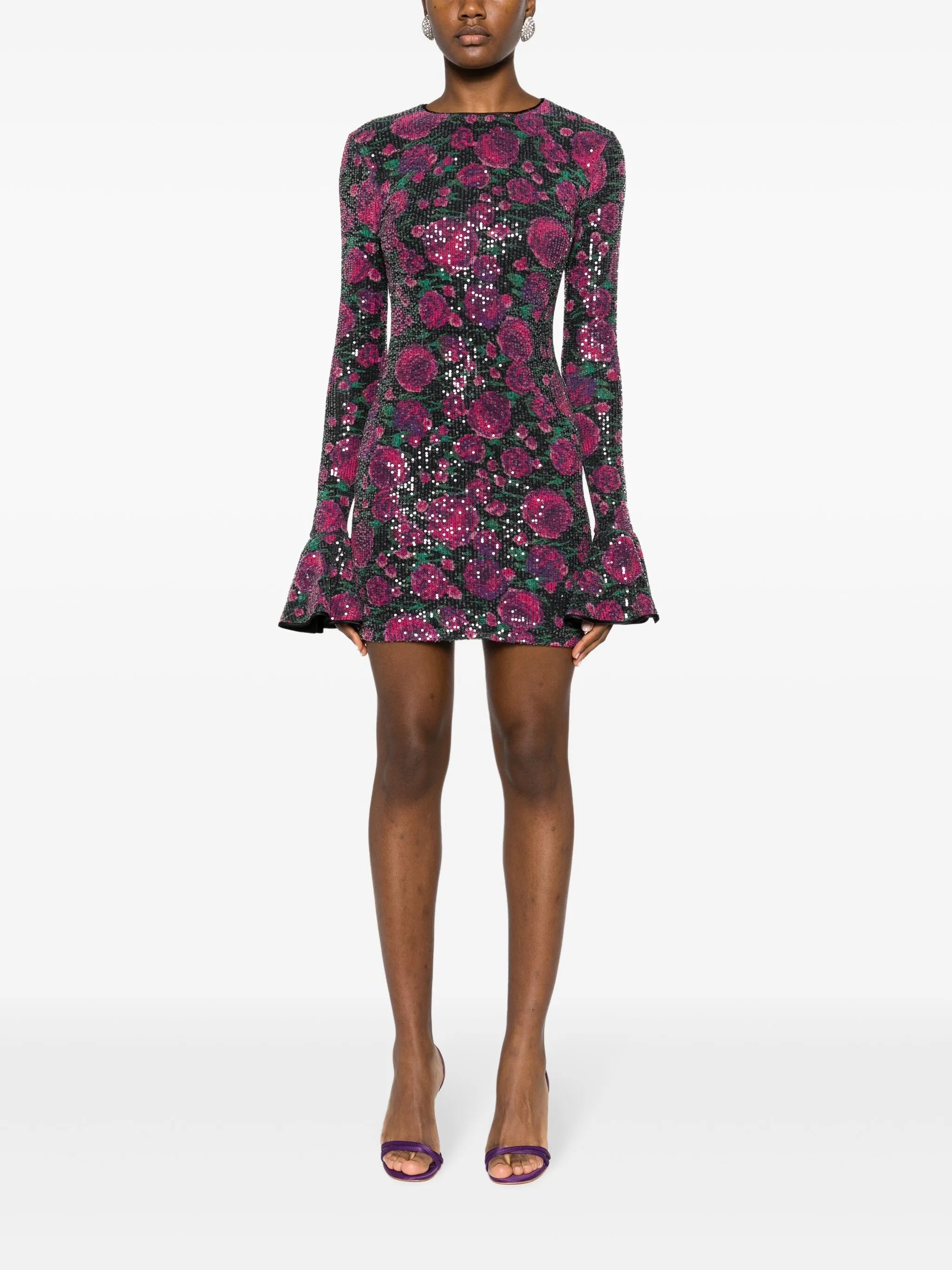 sequin-embellished open-back minidress